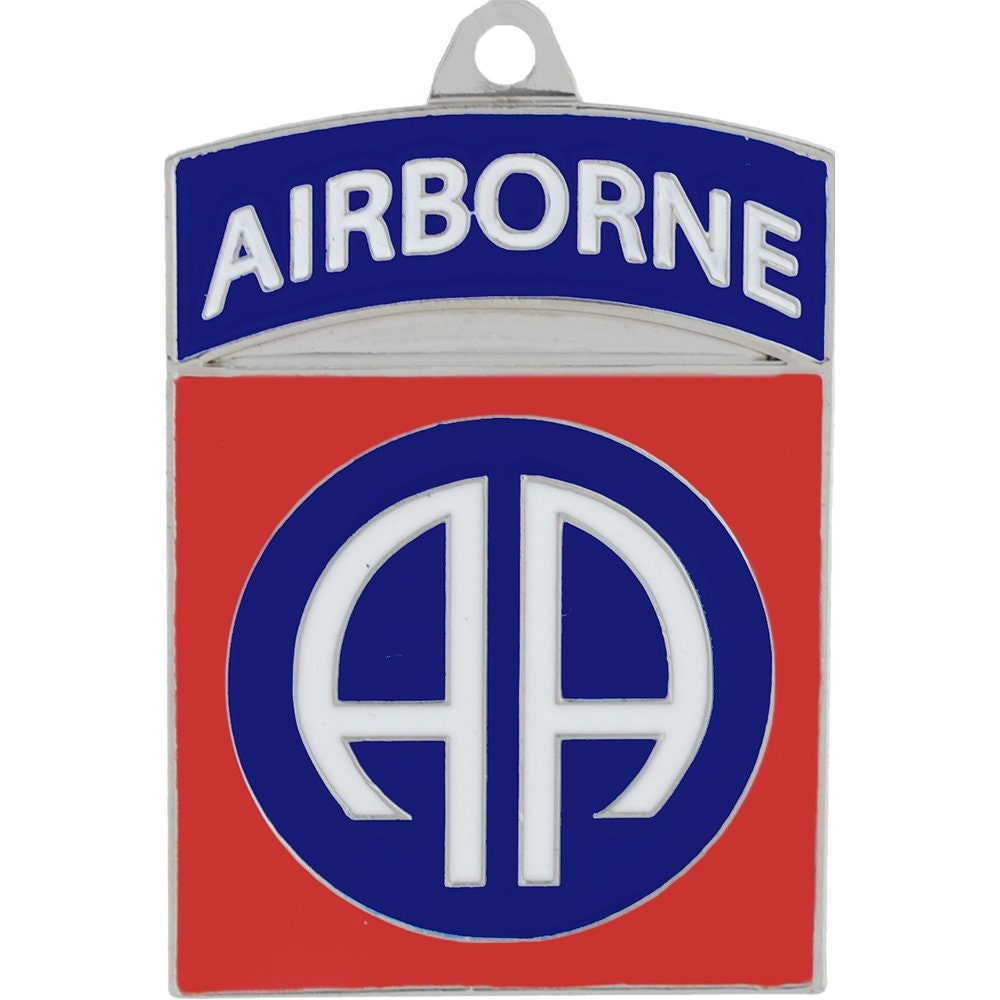 U.S. Army 82nd Airborne Division Keychain, All American Division Keyring, 82nd A/B Heavy Weight Keyring, Bright Shine &quot;Eighty Deuce&quot; Keyring