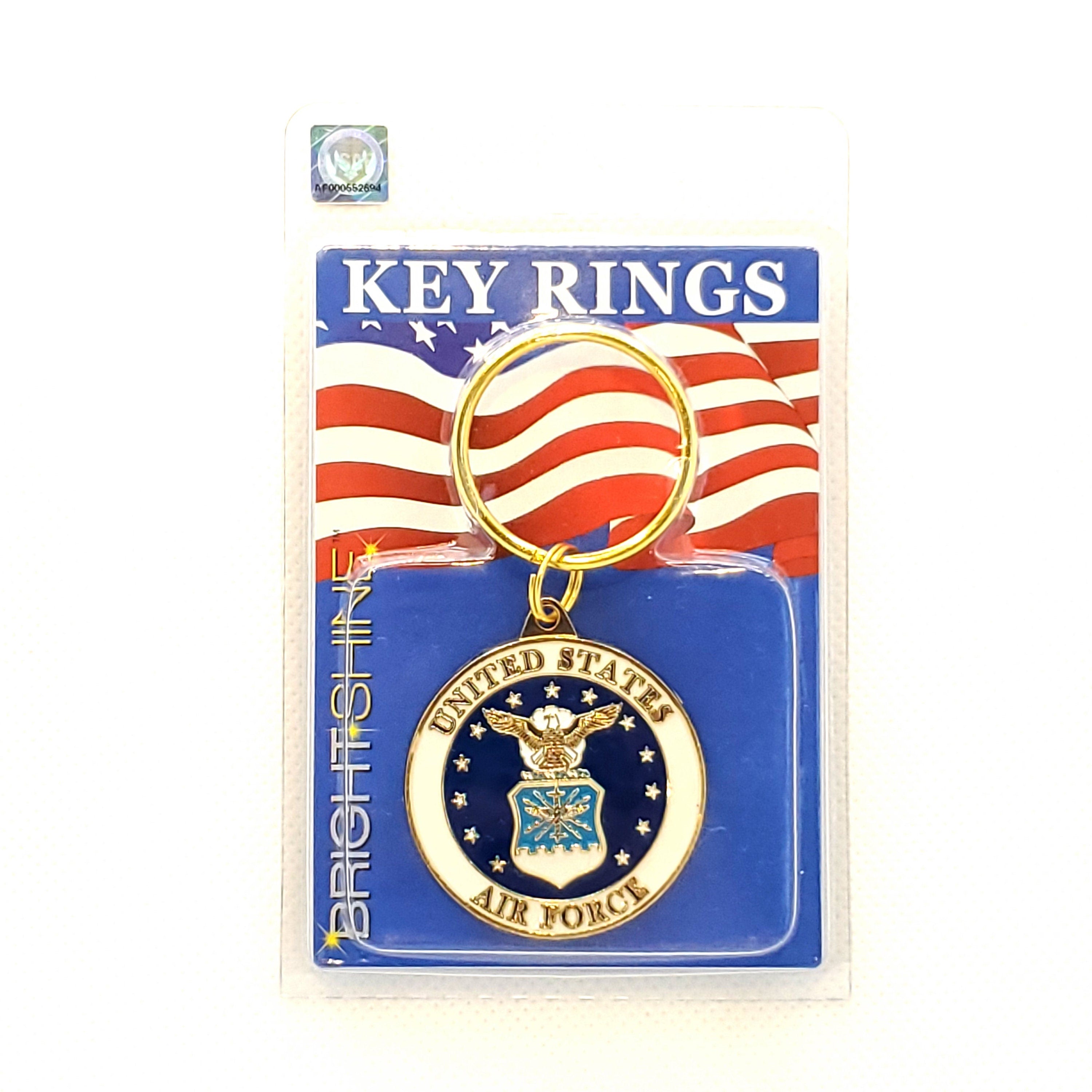 U.S. Air Force Keychain, USAF Keyring, US Air Force Heavy Weight Keyring, US Air Force New Logo Key Rings, Bright Shine Air Force Keyring