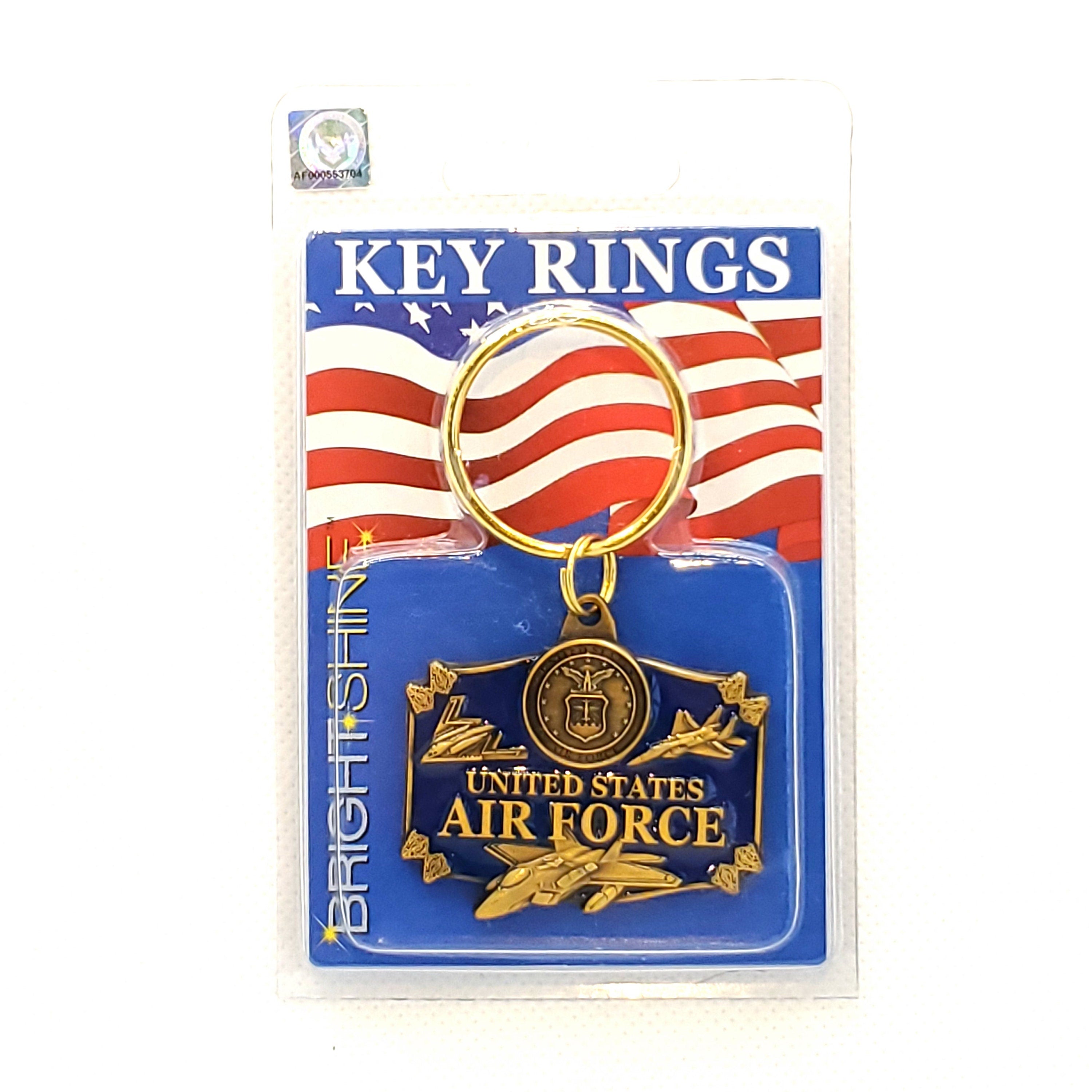 U.S. Air Force Keychain, USAF Keyring, US Air Force Heavy Weight Keyring, US Air Force New Logo Key Rings, Bright Shine Air Force Keyring