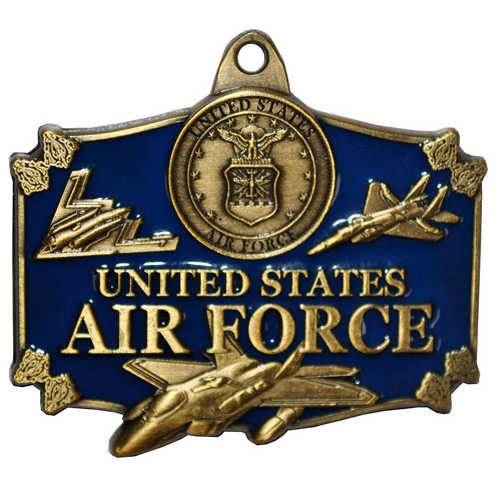 U.S. Air Force Keychain, USAF Keyring, US Air Force Heavy Weight Keyring, US Air Force New Logo Key Rings, Bright Shine Air Force Keyring