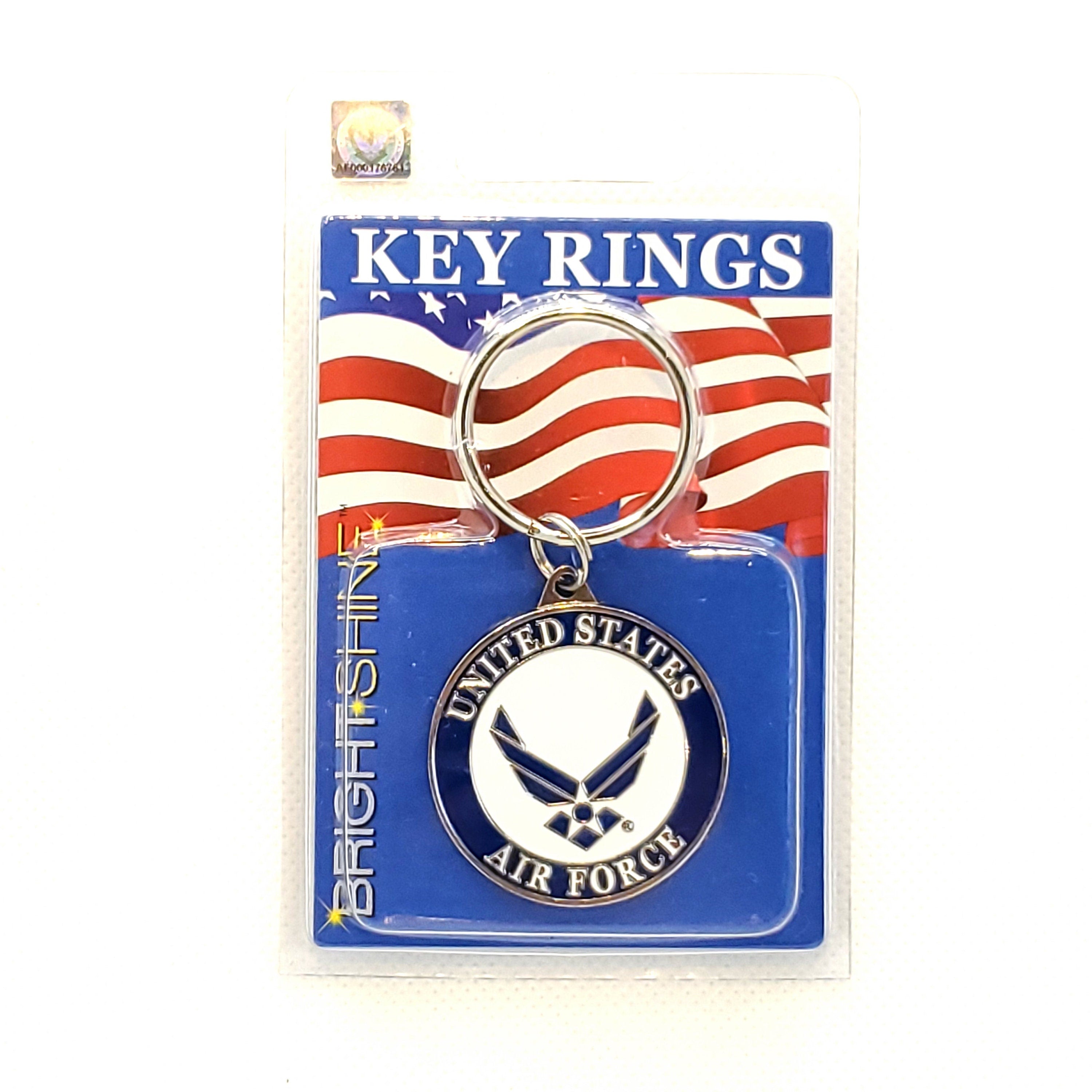 U.S. Air Force Keychain, USAF Keyring, US Air Force Heavy Weight Keyring, US Air Force New Logo Key Rings, Bright Shine Air Force Keyring