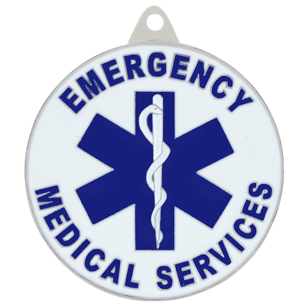 EMS Emergency Medical Services Keychain, EMS Keyring, Heavy Weight Keyring for Medical Workers, Doctor, Nurse, Surgent, Bright Shine Keyring