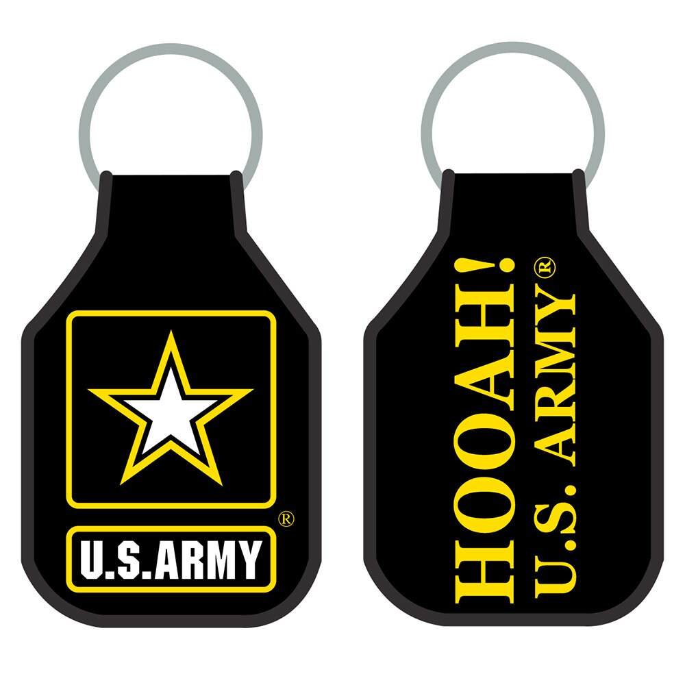 Embroidered U.S. Army Keychain, Army Keyring, U.S. Army Short Keyring, Hooah!, US Army New Logo Key Rings, Fabric Army Keyring, Keychain