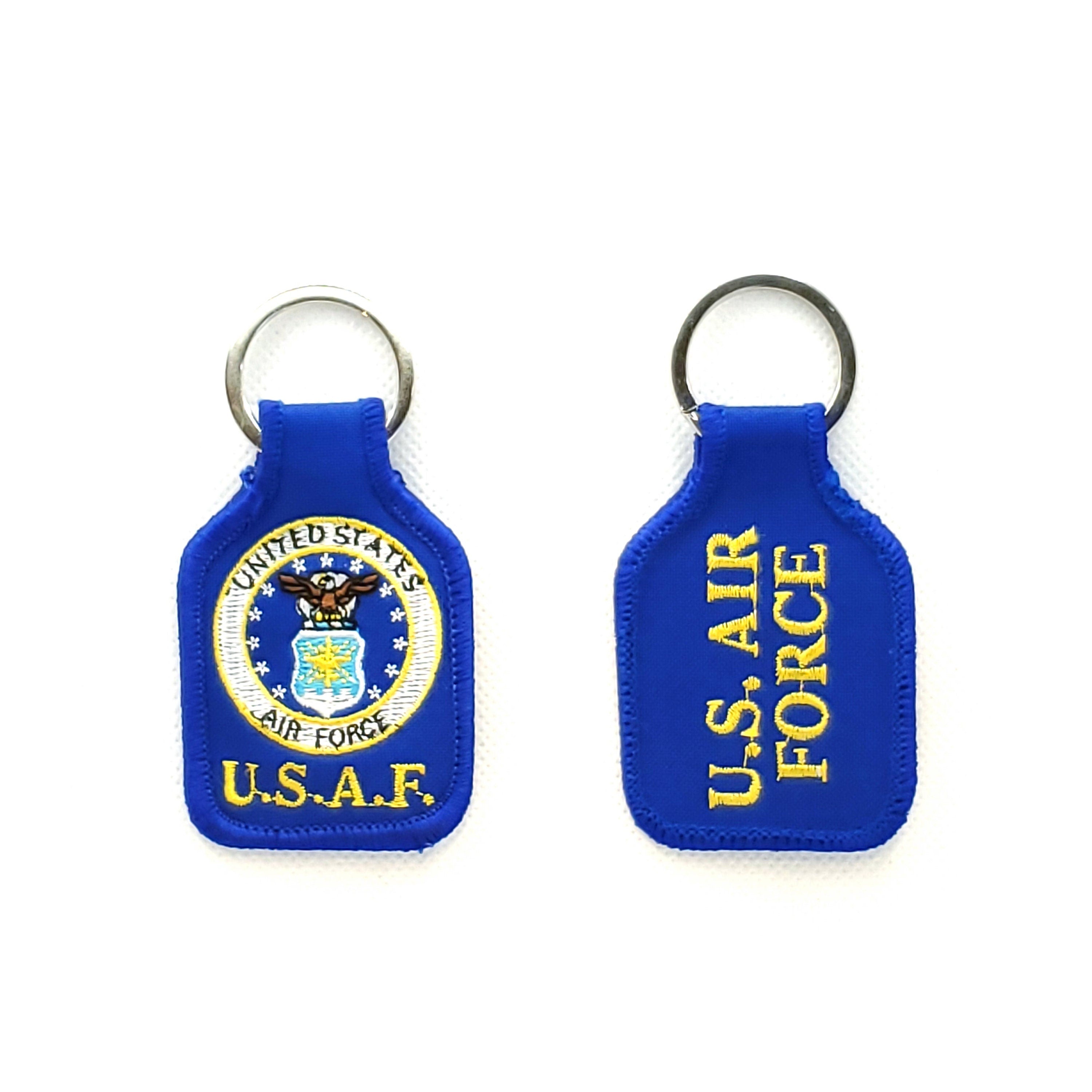 Embroidered U.S. Air Force Keychain, U.S. Air Force Keyring, US Air Force Short Keyring, USAF Key Rings, Fabric Air Force Keyring, Keychain