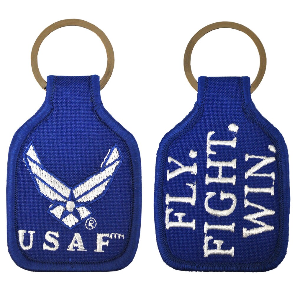 Embroidered U.S. Air Force Keychain, U.S. Air Force Keyring, US Air Force Short Keyring, USAF Key Rings, Fabric Air Force Keyring, Keychain