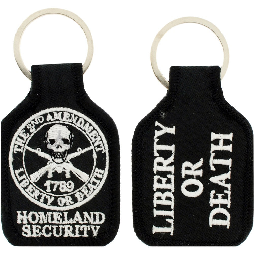 Embroidered The 2nd Amendment Keychain, Liberty or Death Keyring, Come and Take It Keyring, Fabric Keyring for 2nd Amendment, Gun Rights