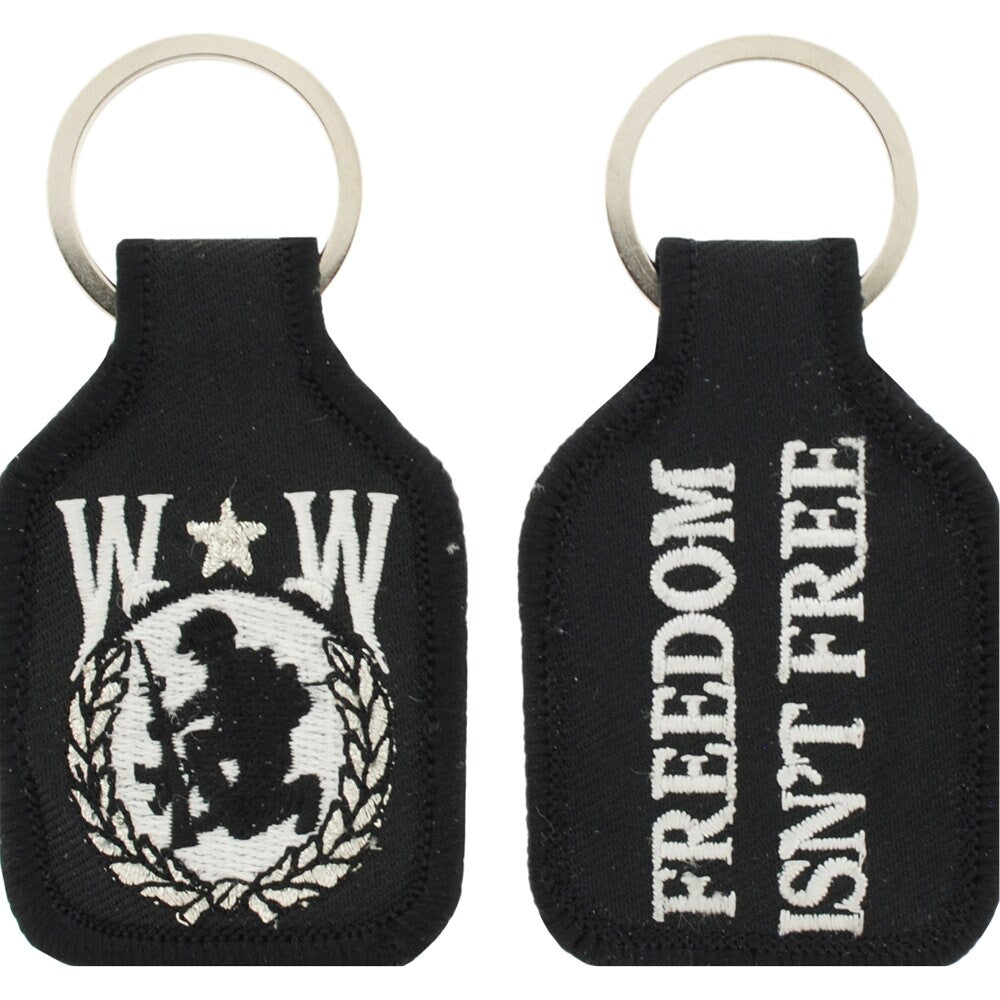 Embroidered WOUNDED WARRIOR Keychain, WW Keyring, Wounded Warrior Fabric Keyring, Short Wounded Warrior Keychain, Heroism, Honor, Sacrifice