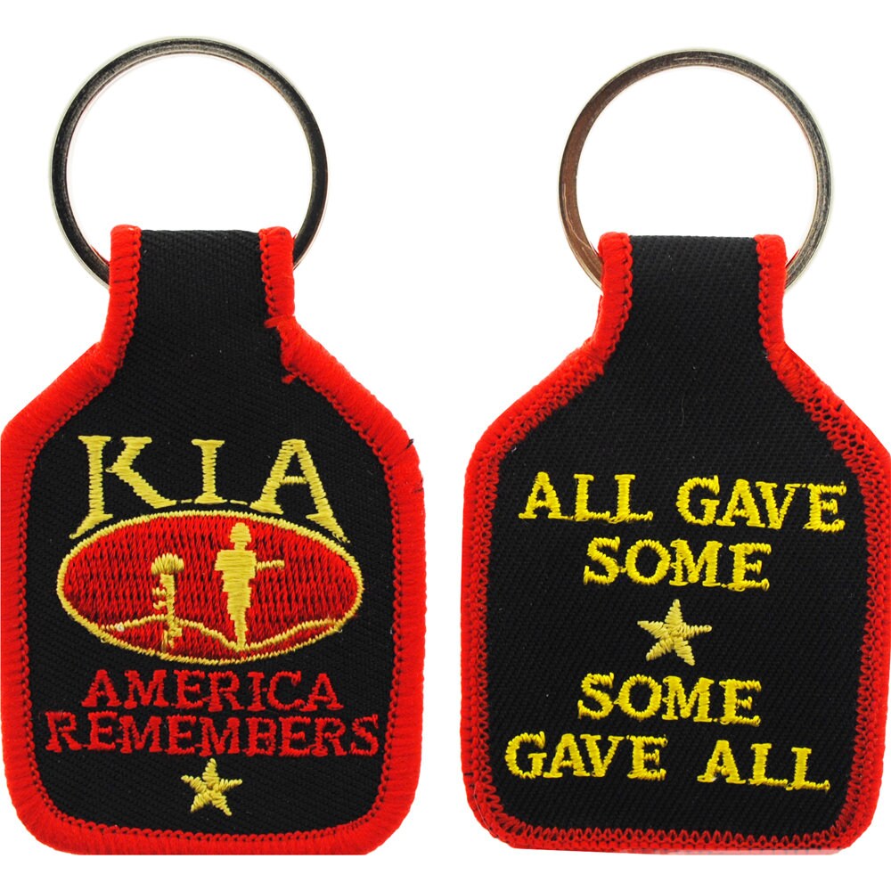 Embroidered Killed In Action Keychain, KIA Keyring, Killed In Action Fabric Keyring, America Remembers, All Gave Some, Some Gave All Keyring