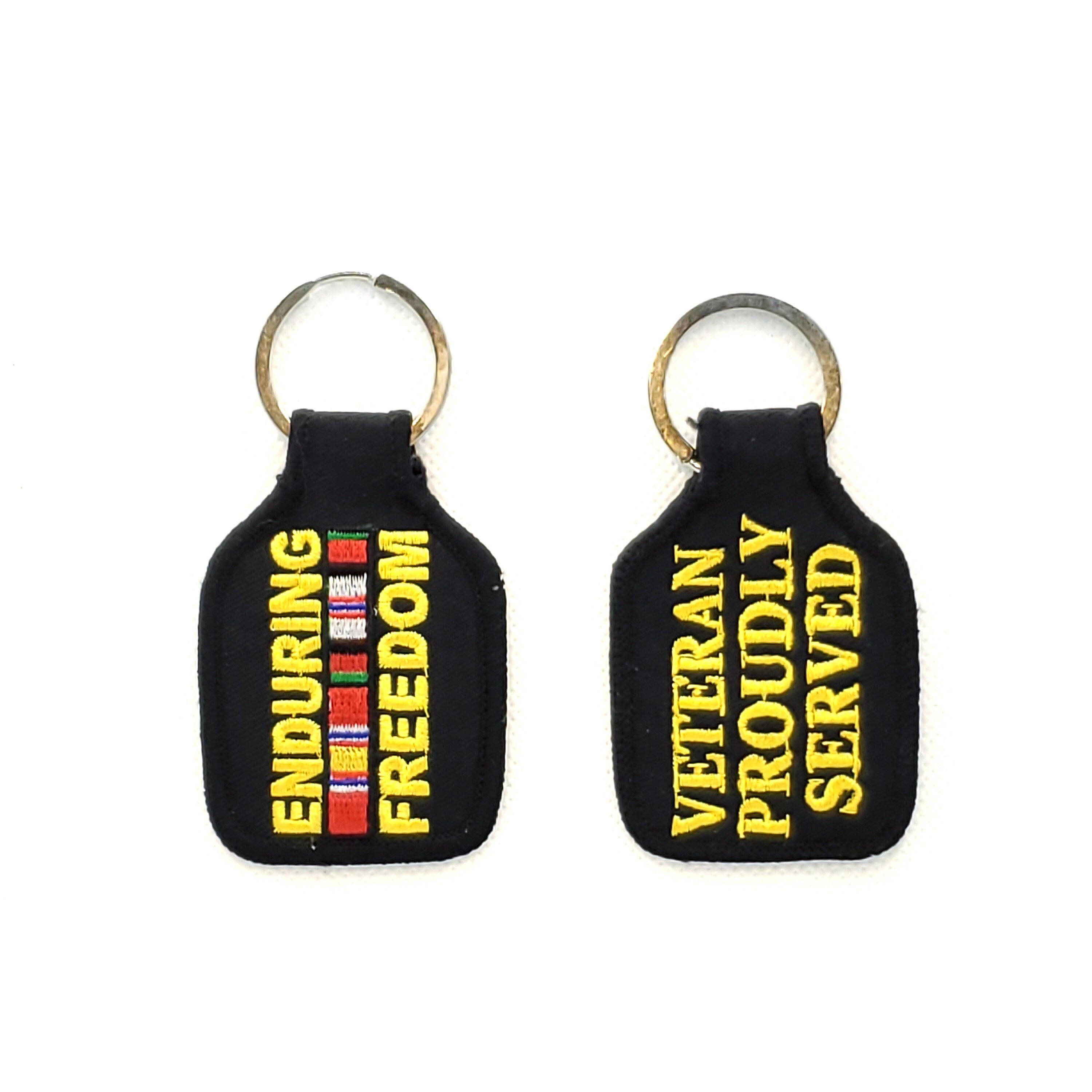 Embroidered ENDURING FREEDOM Veteran Keychain, Operation Enduring Freedom Keyring, Global War on Terrorism Veteran Keychain, OEF Keychain