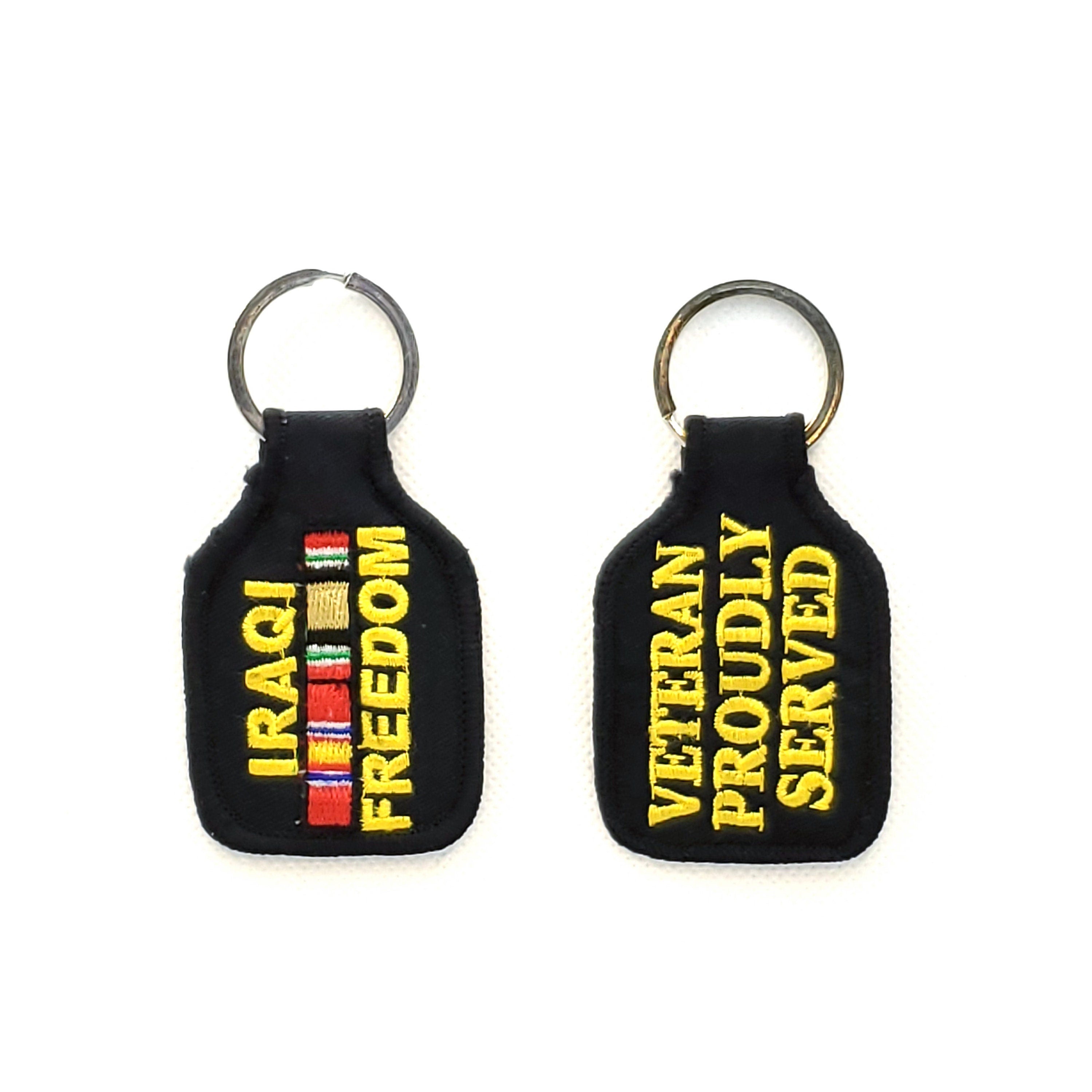 Embroidered IRAQI FREEDOM Veteran Keychain, Operation Iraqi Freedom Keyring, Iraq War Veteran Soft Fabric Keychain, OIF Vet Keychain