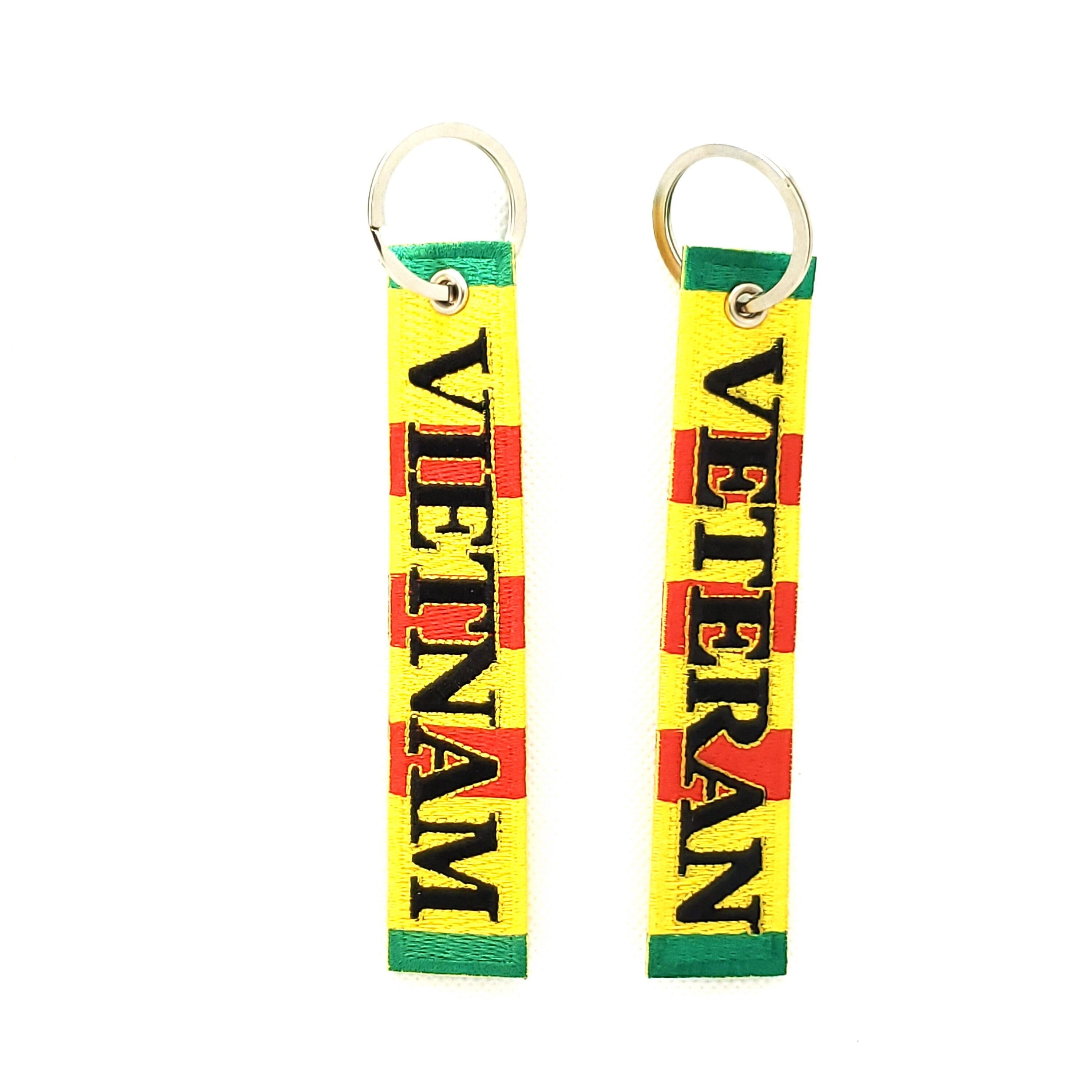 Embroidered Vietnam Veteran Key Tags, Vietnam Veteran Keyring, Fabric Long Keyring for Vietnam Veteran, Vietnam Veteran Key Tag, Vietnam Era