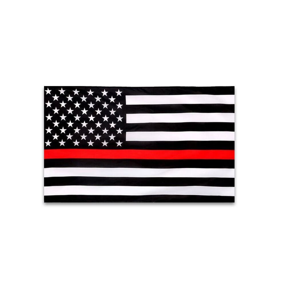 The Thin Red Line 3ft x 5ft Polyester Firefighter Flag, The Thin Red Line Flag, 3x5ft pole flag for Firefighter, Red Line Banner, Fire Dept