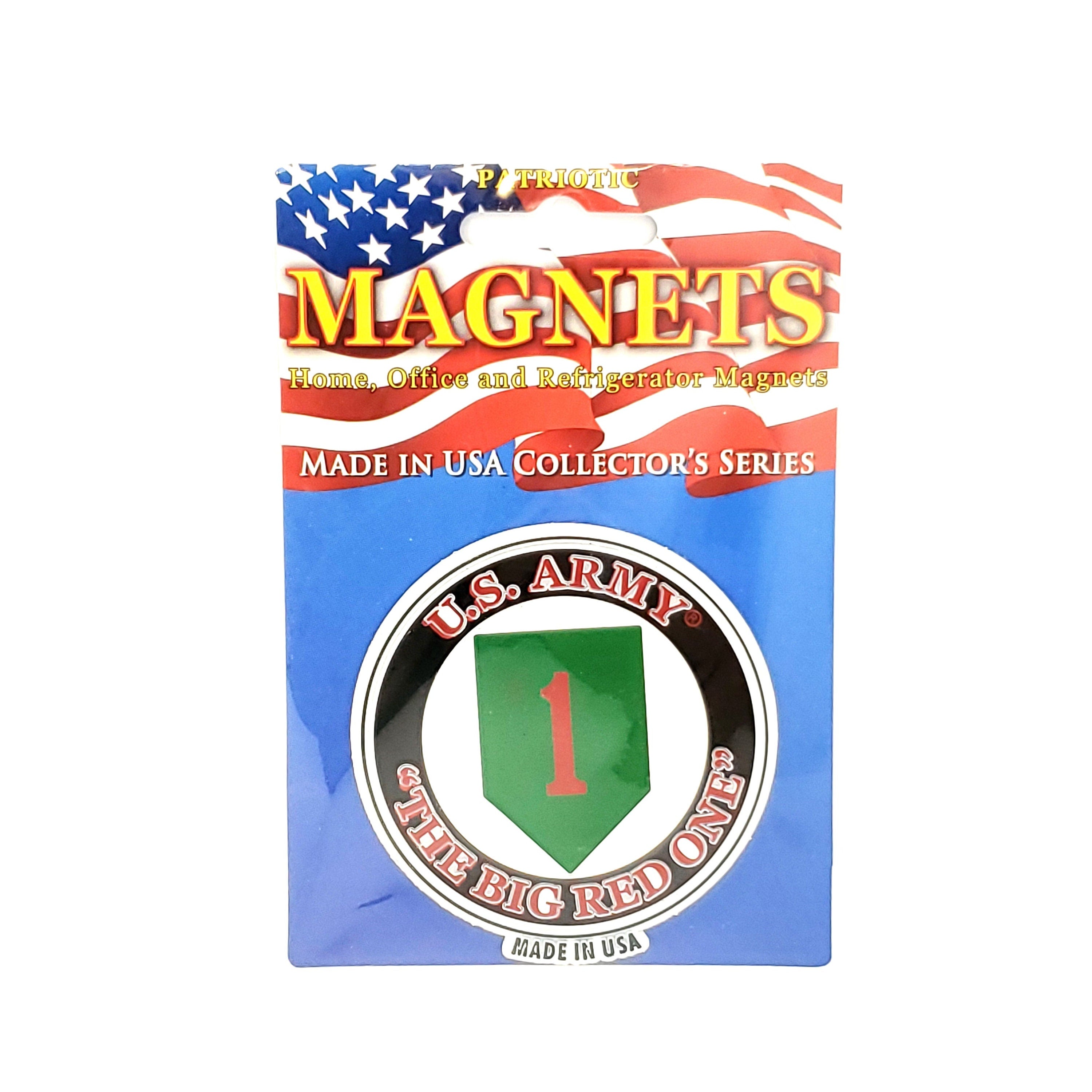 High Quality U.S. Army 1st Infantry Rubber Magnet, US Army 1st Infantry Magnet for Refrigerators, Lockers, File Cabinets, Home and Office