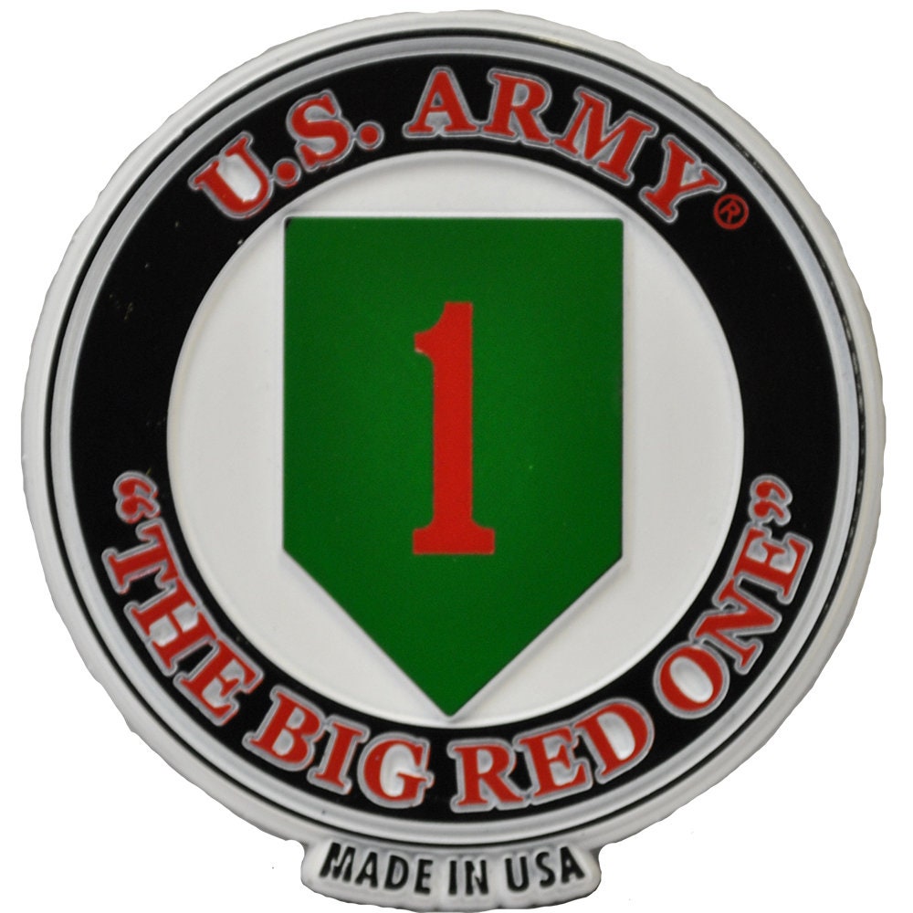 High Quality U.S. Army 1st Infantry Rubber Magnet, US Army 1st Infantry Magnet for Refrigerators, Lockers, File Cabinets, Home and Office