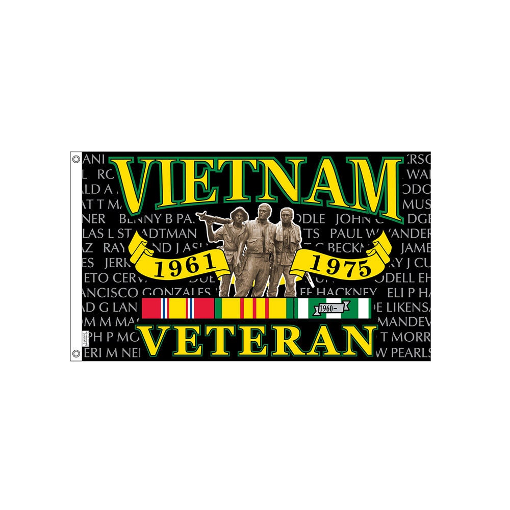 Vietnam Veteran 3ft x 5ft Polyester Flag, Vietnam Era Veteran Flag, Proudly Served 3x5 ft pole flag, 1961-1975 Vietnam Veteran Flag, bandera