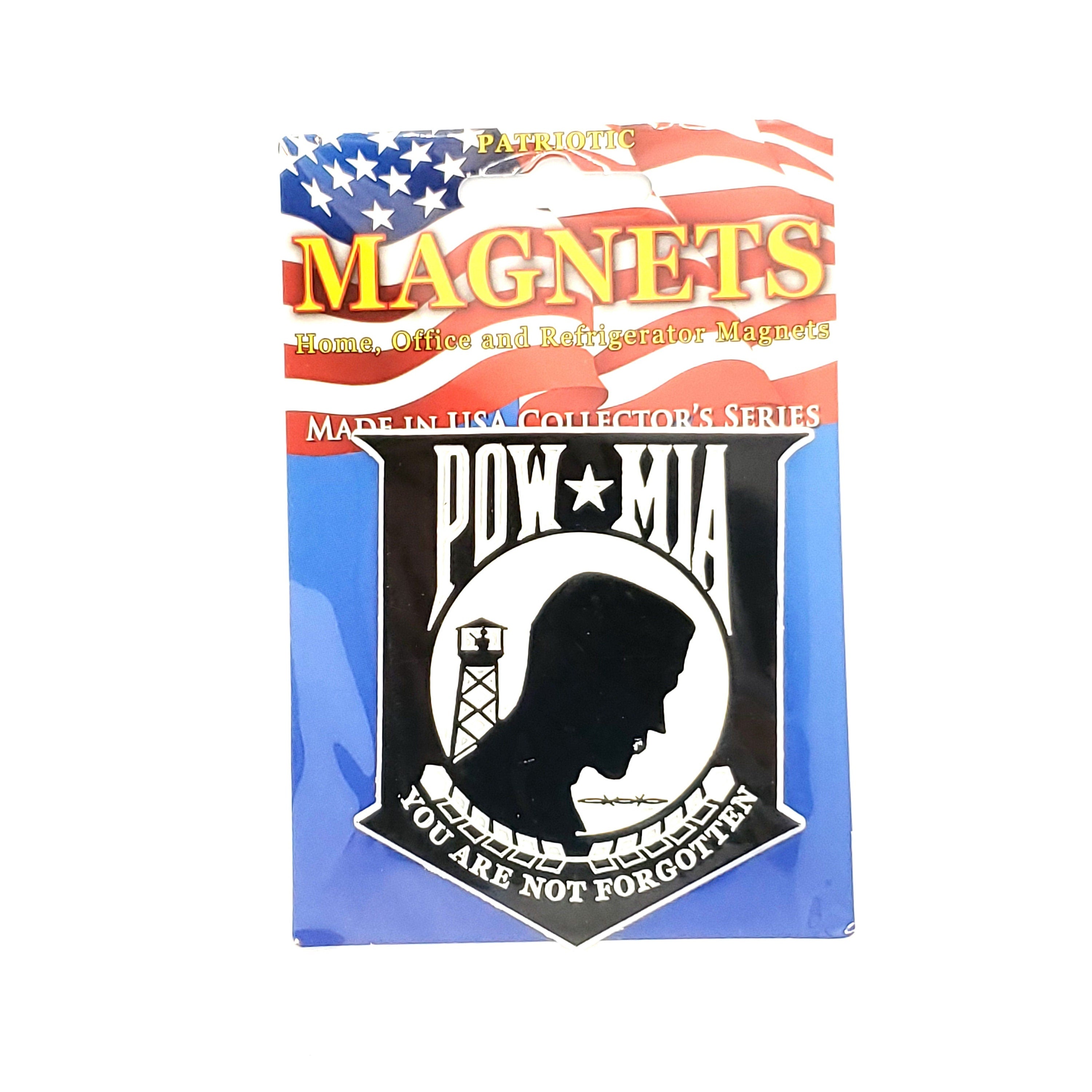 High Quality POW MIA Rubber Magnet, Prisoner of War - Missing in Action Magnet for Refrigerators, Lockers, File Cabinets, Home and Offices