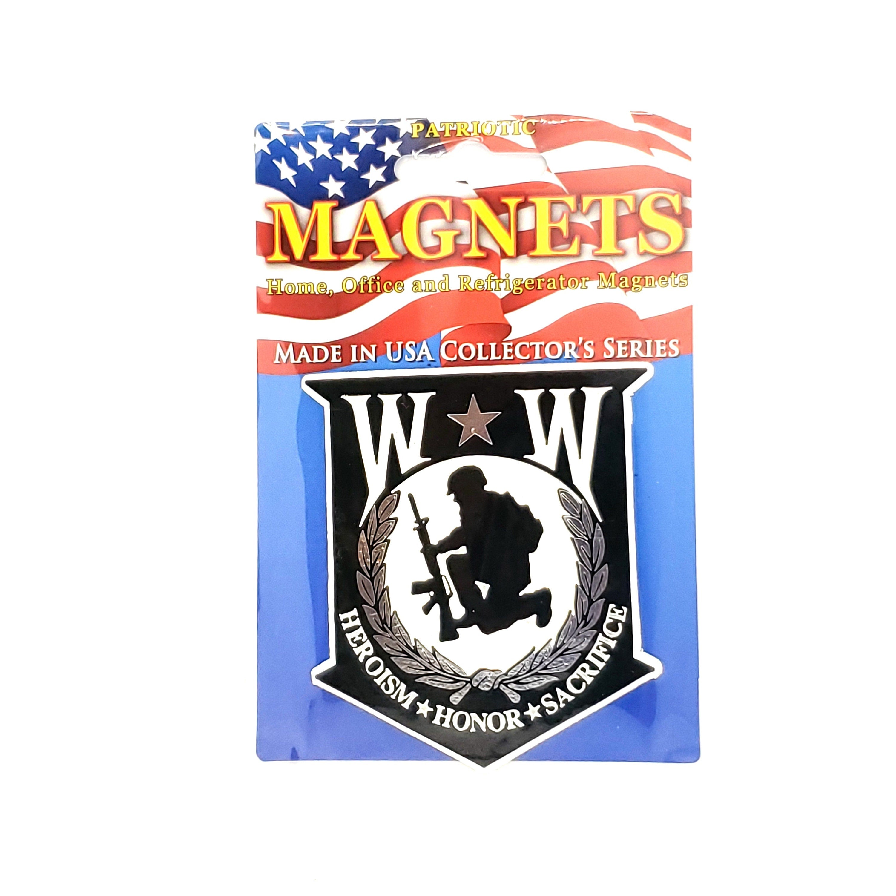 High Quality Wounded Warrior Rubber Magnet, Wounded Warrior (WW) Magnet for Refrigerators, Lockers, File Cabinets, Tool Box, Home and Office