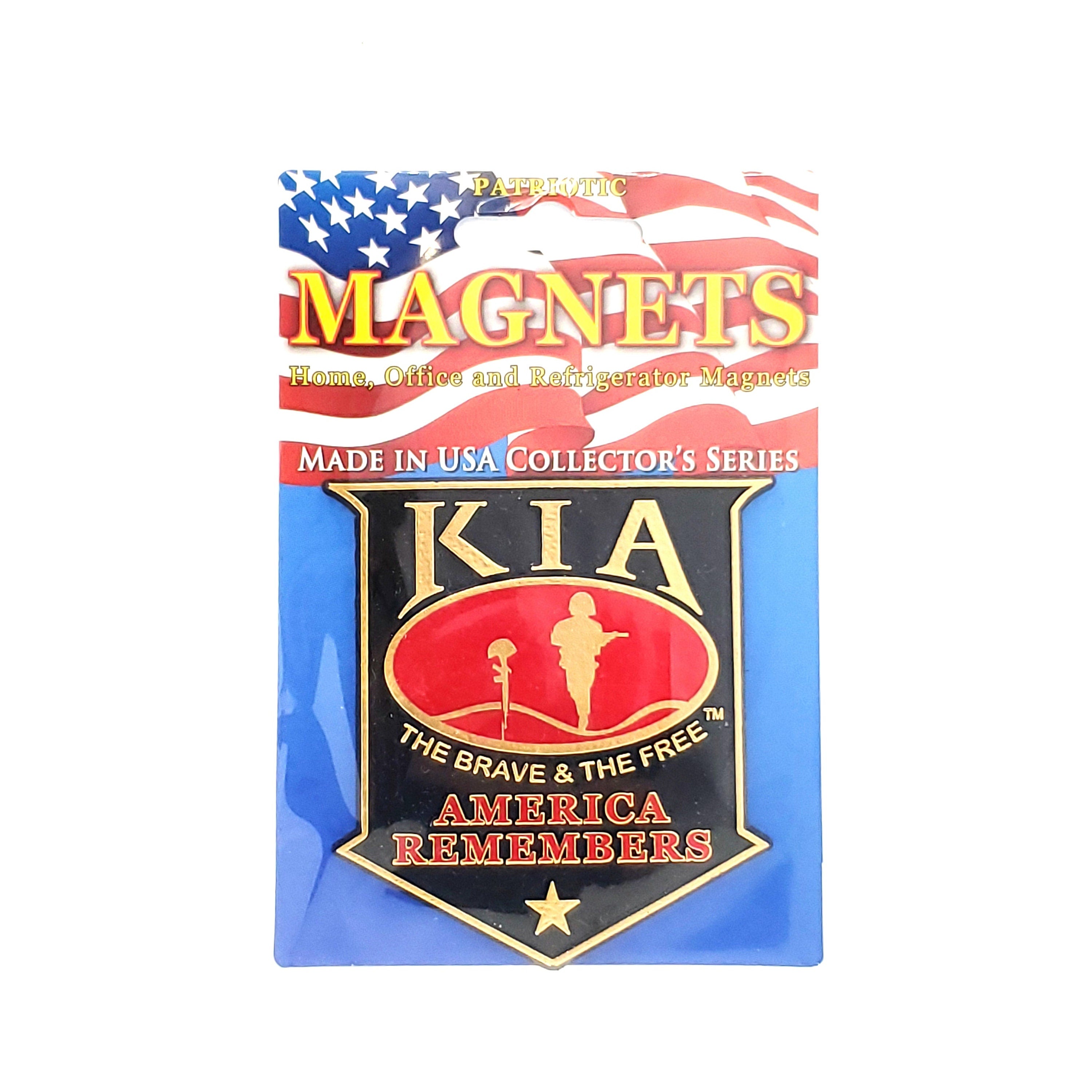 High Quality KIA Rubber Magnet, Killed In Action (KIA) Magnet for Refrigerators, Lockers, File Cabinets, Tool Box, Home and Office