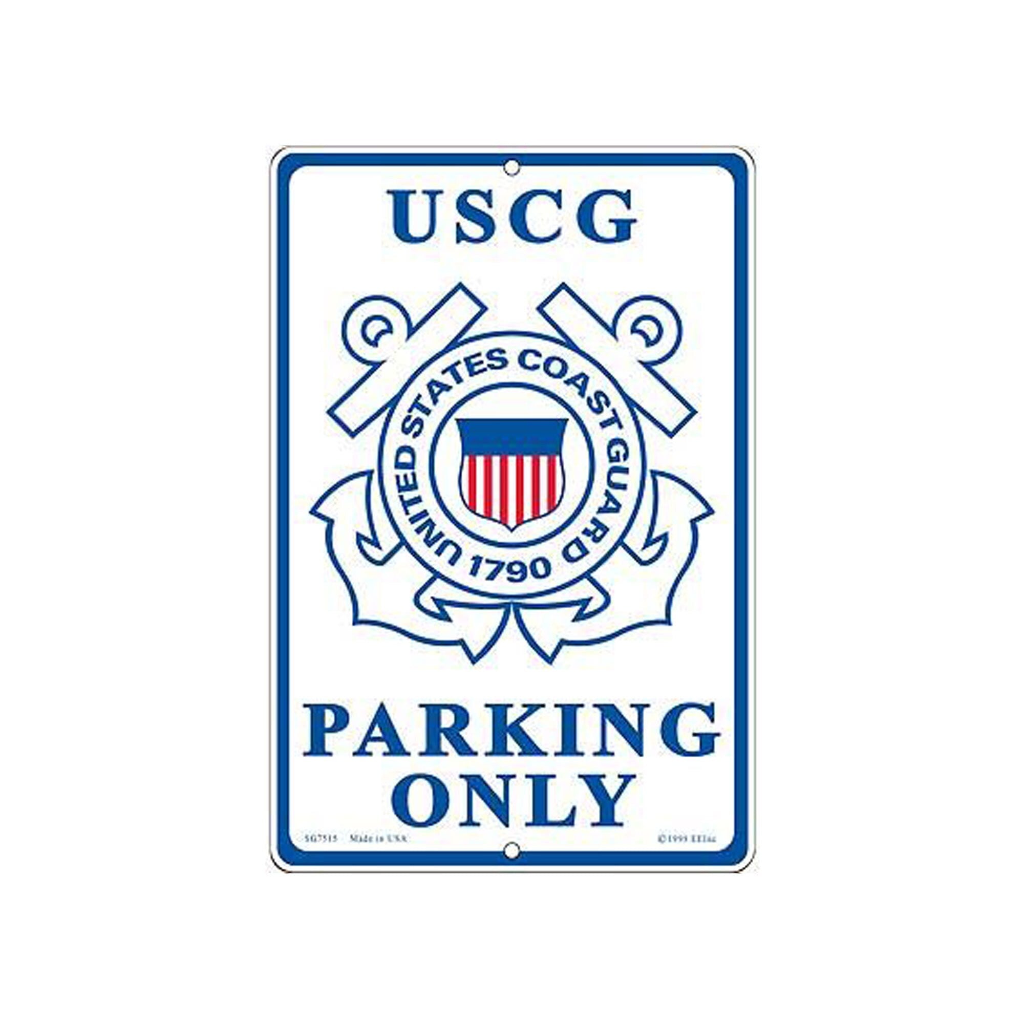 8&#39;&#39;x12&#39;&#39; U.S. Coast Guard Aluminum Parking Sign / Wall Decor, USCG Parking Only Sign, US Coastie Parking Sign for garage, driveway, parking