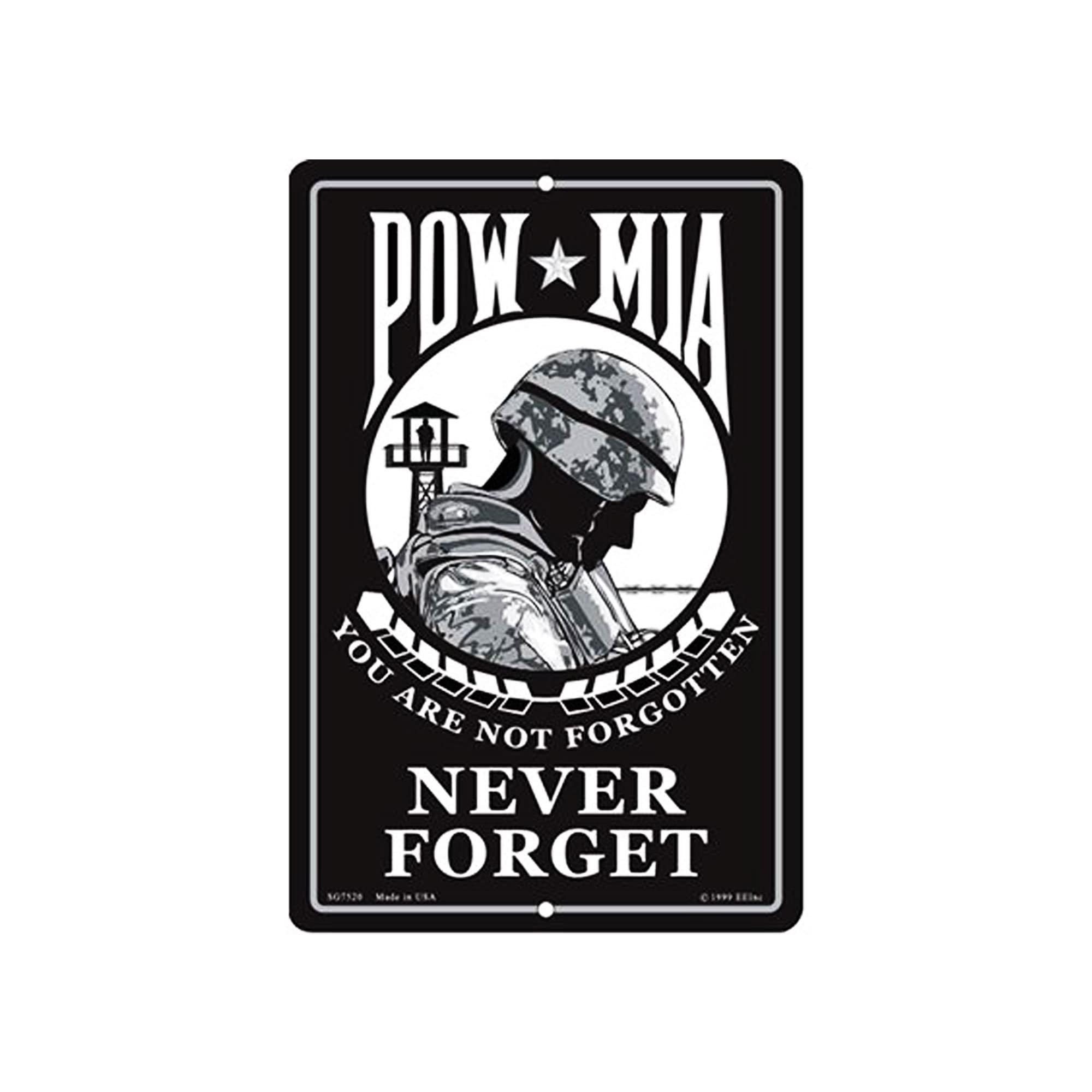 8&#39;&#39;x12&#39;&#39; POW MIA Aluminum Sign / Wall Decor / Wall Hanging, Prisoner of War - Missed in Action Sign, Veteran Sign for home, office, mancave