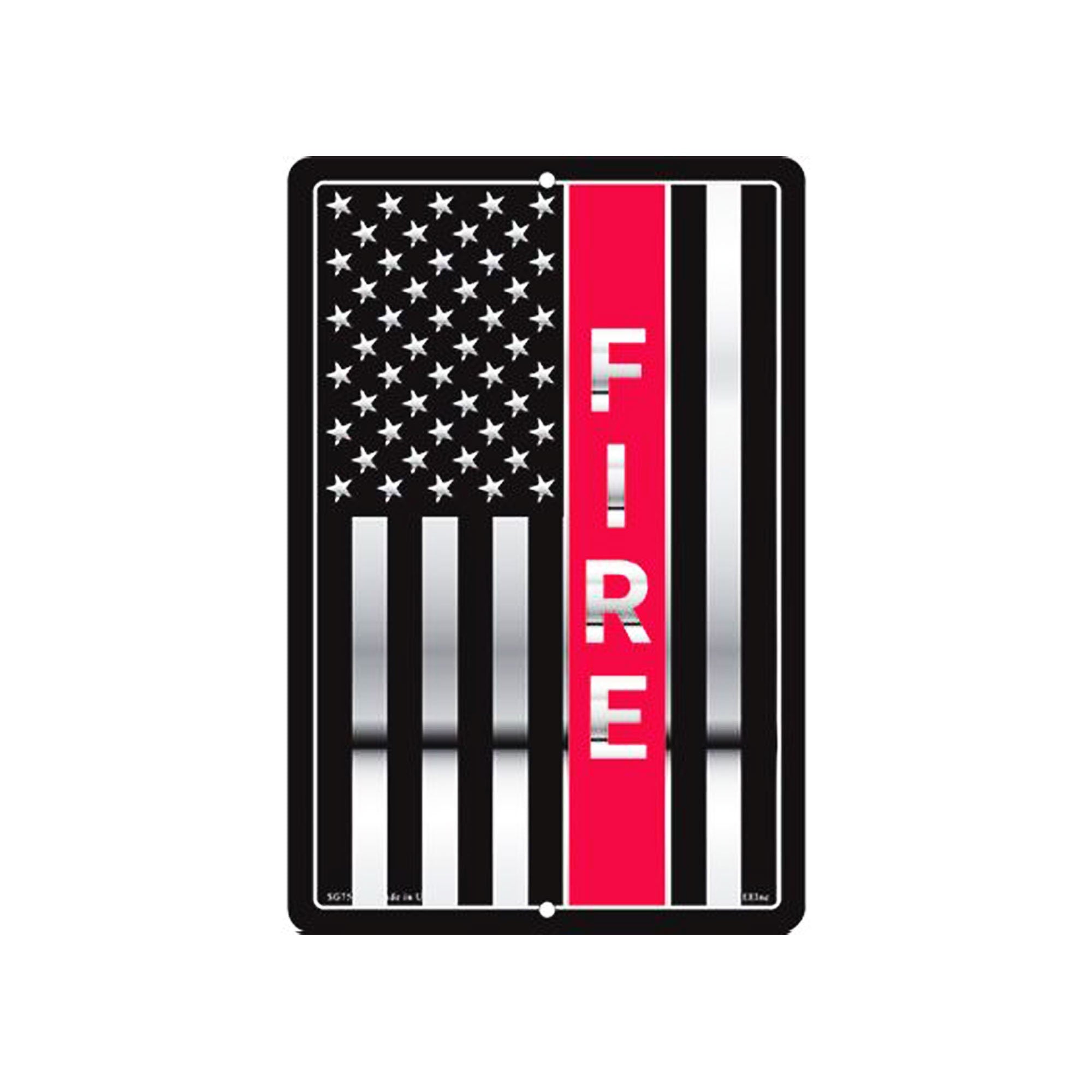 8&#39;&#39;x12&#39;&#39; The Thin Red Line Aluminum Sign / Wall Decor / Wall Hanging, Firefighter Sign, US Flag Sign with Red Line for home, office, garage