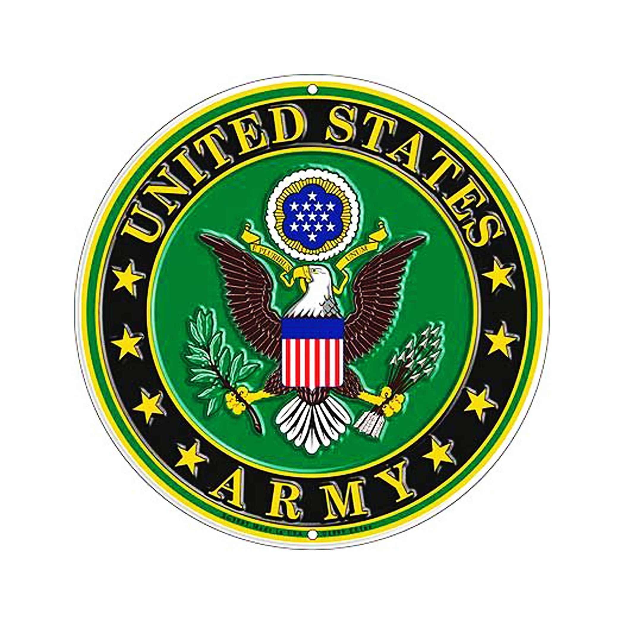 12&#39;&#39; U.S. Army Aluminum Round Sign / Wall Decor / Wall Hanging, US Army Circle Sign, Army Wall Decoration for home, office, garage, mancave