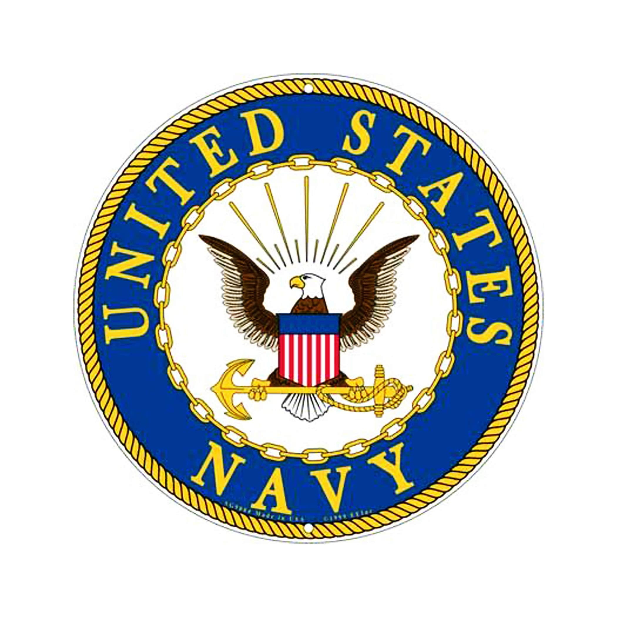 12&#39;&#39; U.S. Navy Aluminum Round Sign / Wall Decor / Wall Hanging, US Navy Circle Sign, Navy Wall Decoration for home, office, garage, mancave