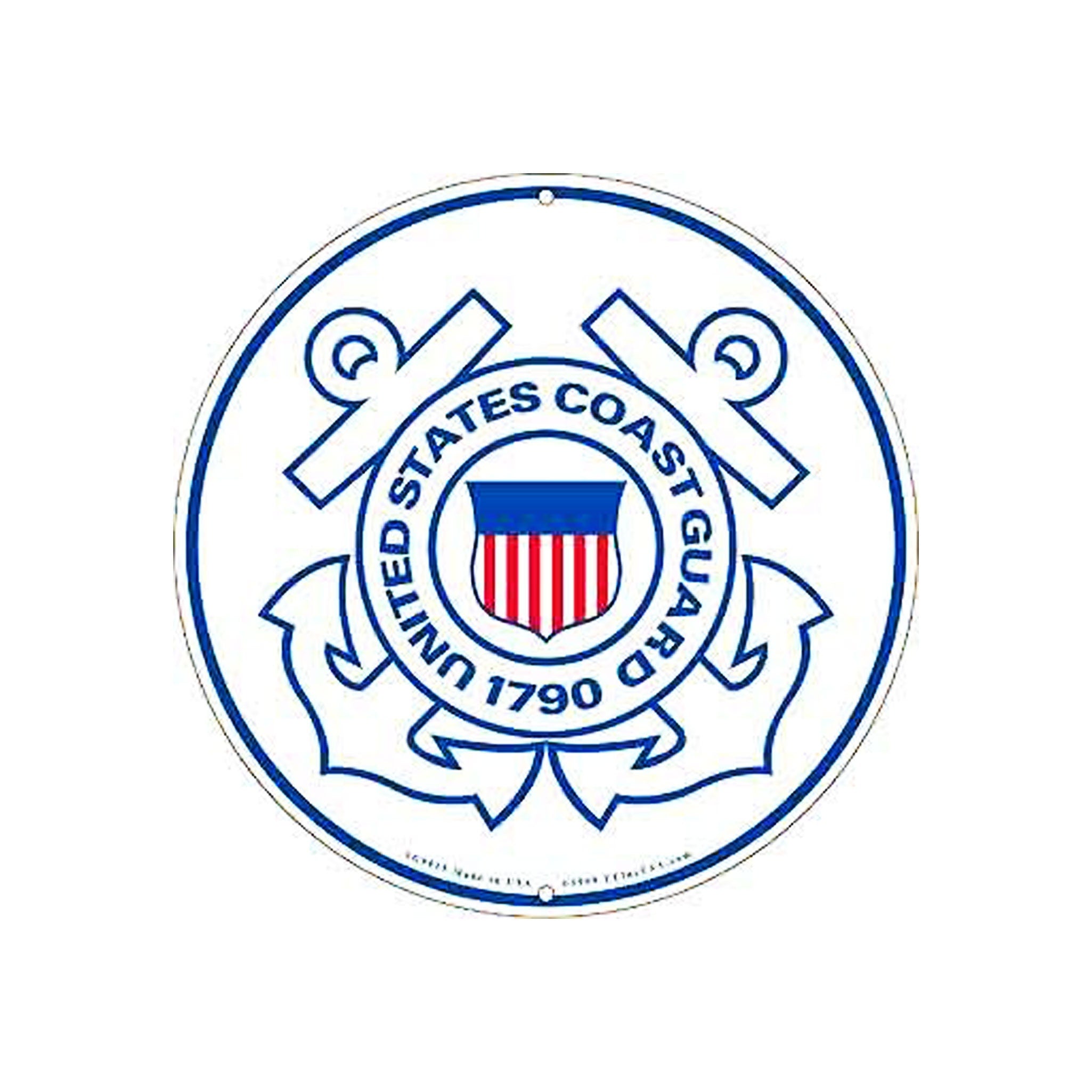 12&#39;&#39; U.S. Coast Guard Aluminum Round Sign / Wall Decor / Wall Hanging, US Coast Guard Circle Sign, USCG Wall Decoration for home and office