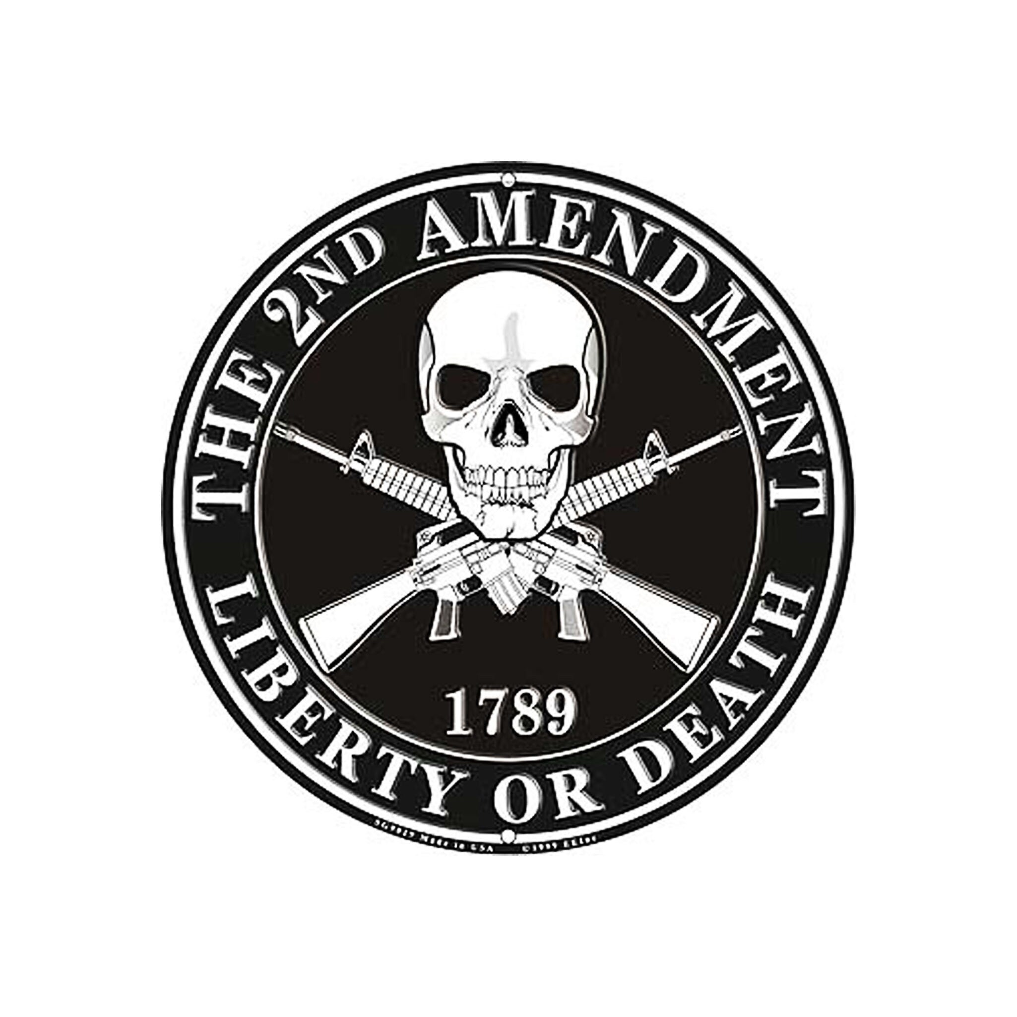 12&#39;&#39; The 2nd Amendment Aluminum Round Sign / Wall Decor / Wall Hanging, The Second Amendment Circle Sign, Liberty or Death Wall Decoration