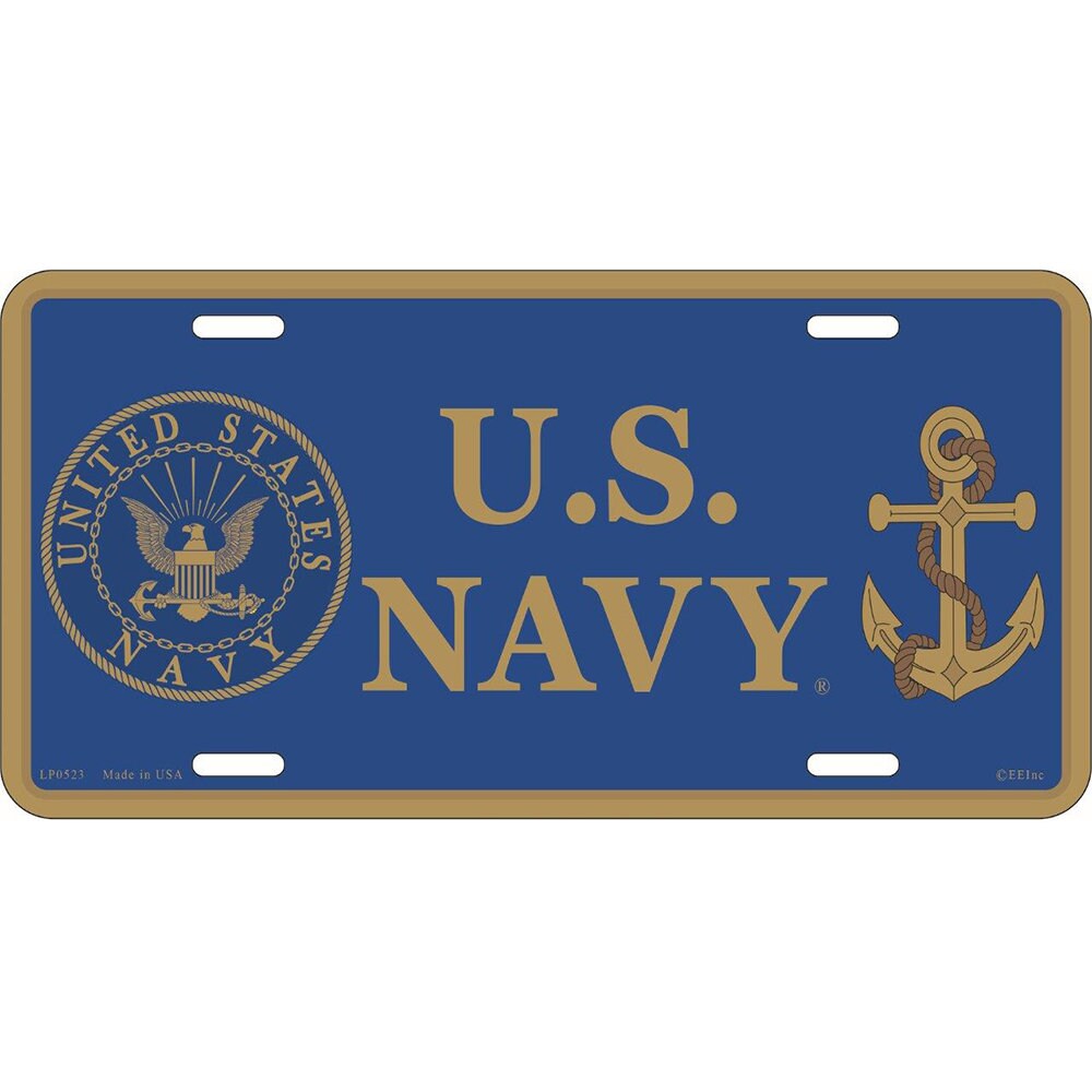 U.S. Navy Seal License Plate, 6&#39;&#39;x12&#39;&#39; US Navy License Plate, USN Anchor License Plate, United States Navy Seal License Plate, Navy plate