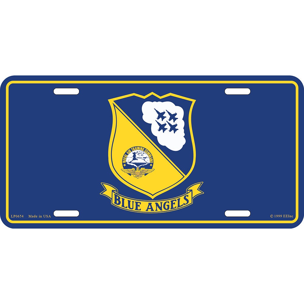 U.S. Navy Blue Angels License Plate, 6&#39;&#39;x12&#39;&#39; U.S. Navy Angels License Plate, United States Navy Flight Demonstration Squadron License Plate