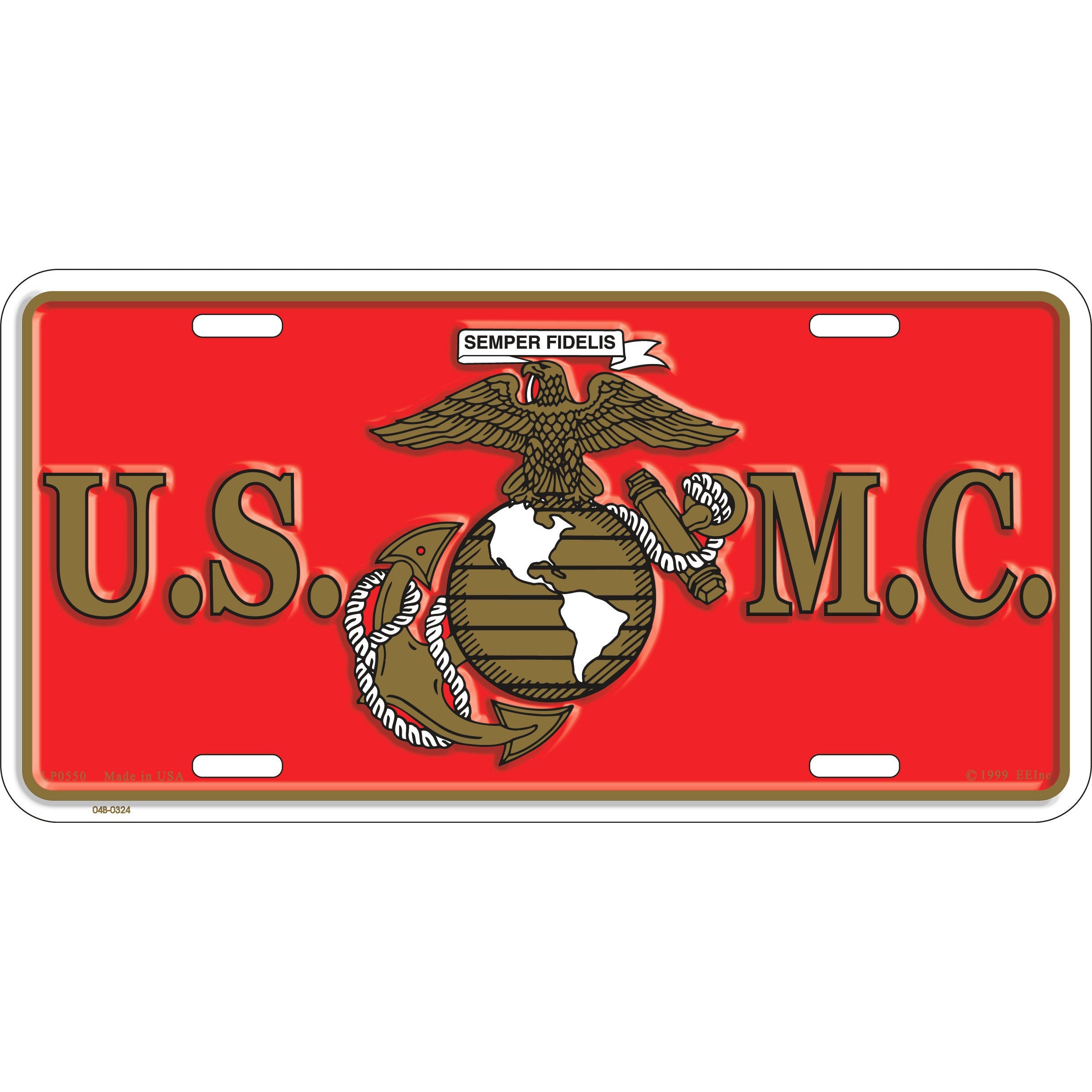 USMC Eagle Globe and Anchor License Plate, 6&#39;&#39;x12&#39;&#39; U.S. Marine Corps License Plate, USMC License Plate, U.S Marine Corps License Plate Sign