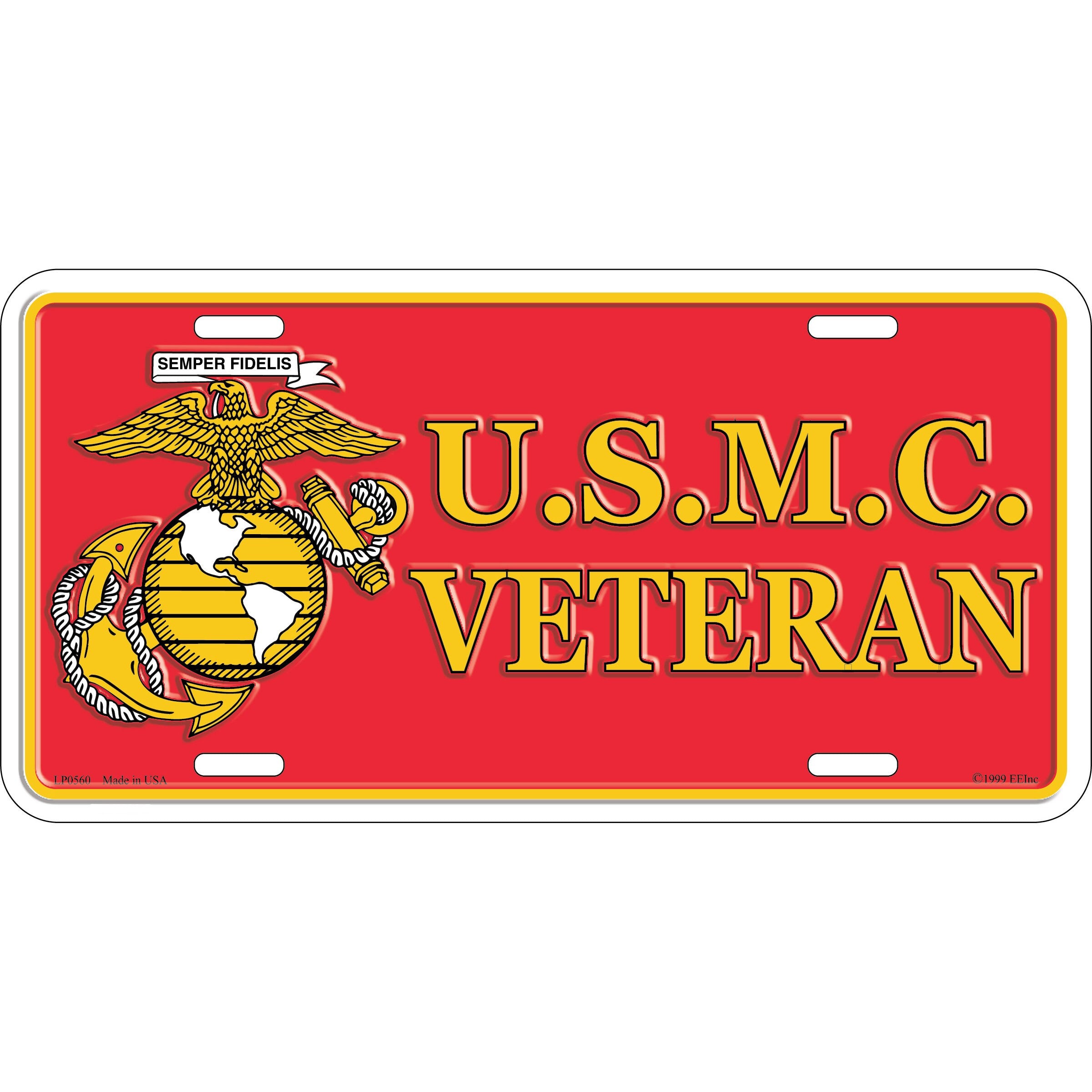 U.S. Marine Corps Veteran License Plate, 6&#39;&#39;x12&#39;&#39; U.S. Marine Corps Veteran License Plate, USMC Veteran License Plate, Veteran License Plate