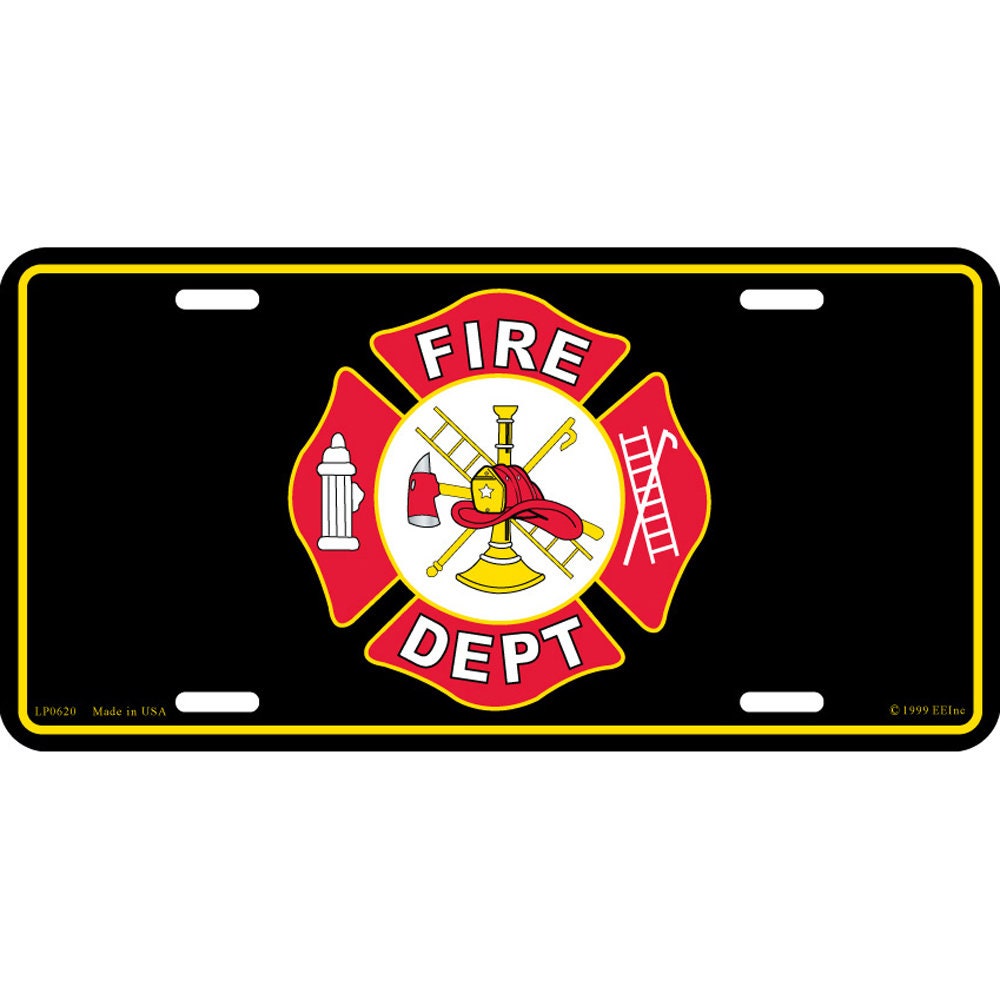 Fire Department Logo License Plates, 12&#39;&#39;x6&#39;&#39; Aluminum Firefighter License Plate, Fireman License Plate, Fire Department, License Plate