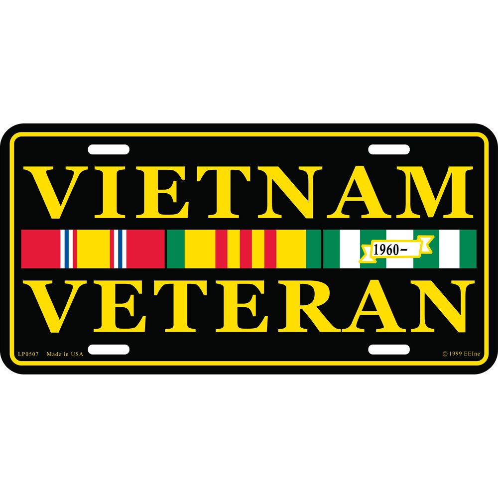 Vietnam Veteran License Plate, 12&#39;&#39;x6&#39;&#39; Aluminum Vietnam Era Veteran License Plate, Vietnam Veteran Ribbon License Plate, License Plate