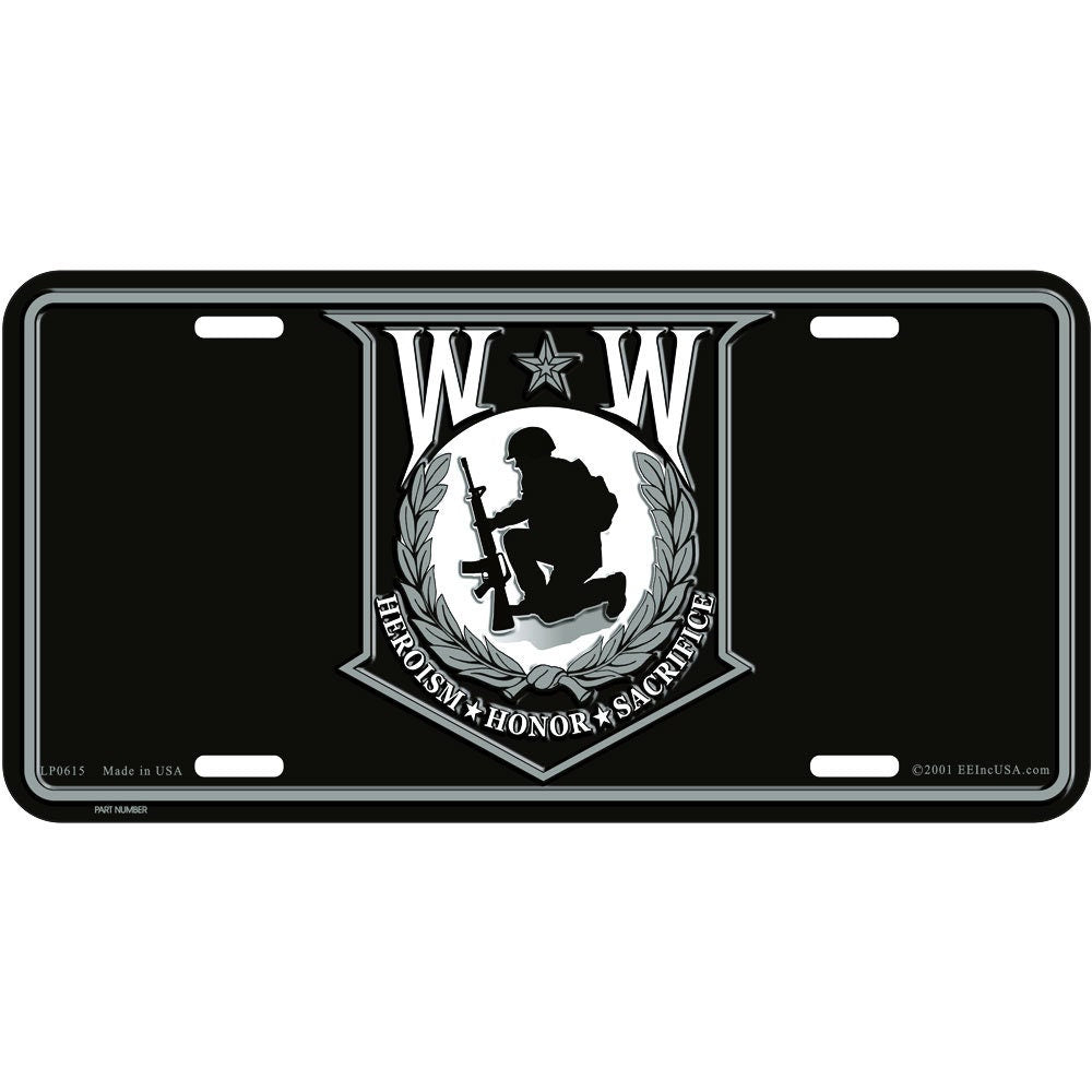 Wounded Warrior License Plate, 12&#39;&#39;x6&#39;&#39; Aluminum Wounded Warrior License Plate, Wounded Veteran License Plate, WW Veteran License Plate