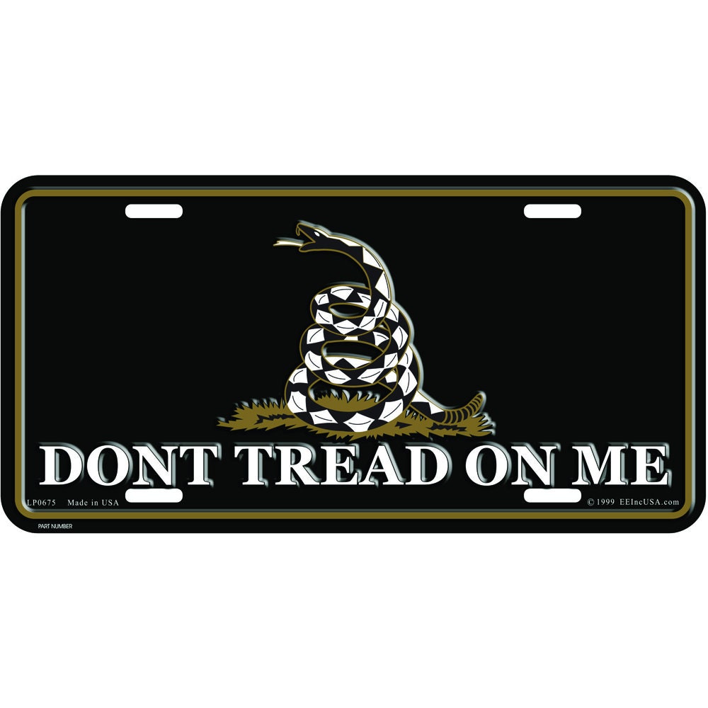 Gadsden Flag License Plate, 12&#39;&#39;x6&#39;&#39; Aluminum Don&#39;t Tread on Me License Plate, Rattlesnake License Plate, Gadsden Flag License Plate