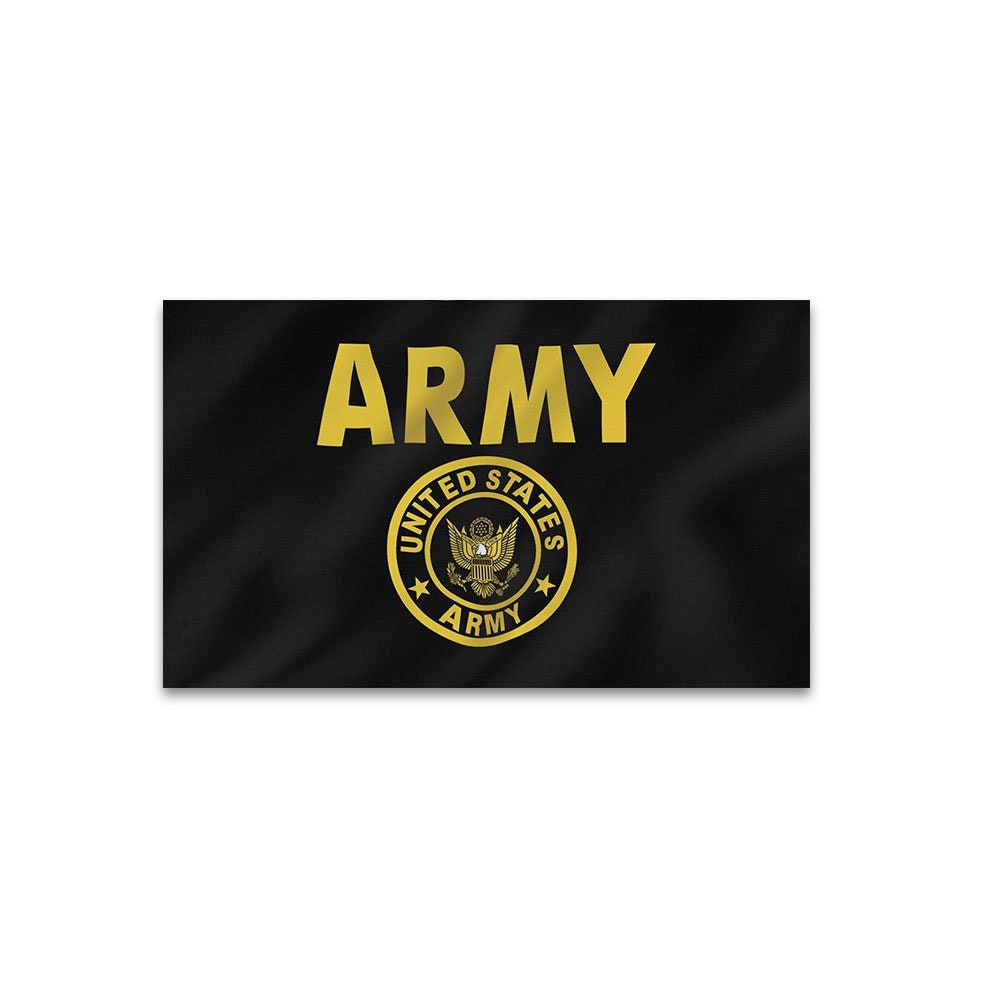 U.S. Army 3ft x 5ft Polyester Flag, Army Flag, US Army Crest 3x5 feet pole flag, Black Army banner, USA Military Flag, Pennant, Army Bandera