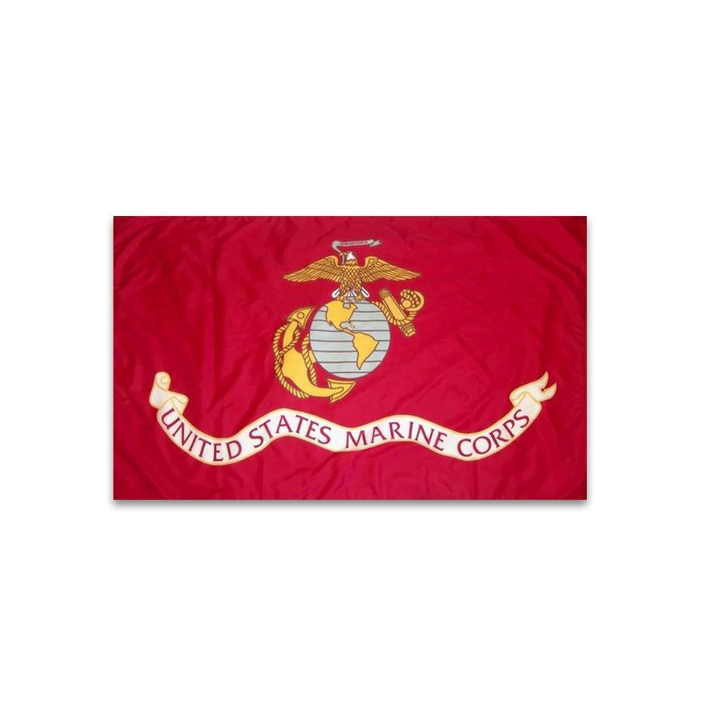 Made In USA - U.S. Marine Corps 3ft x 5ft Double Sided Flag, Super Duty Marine Corps Flag, Poly-Cotton USMC Flag, 3x5 ft outdoor pole flag