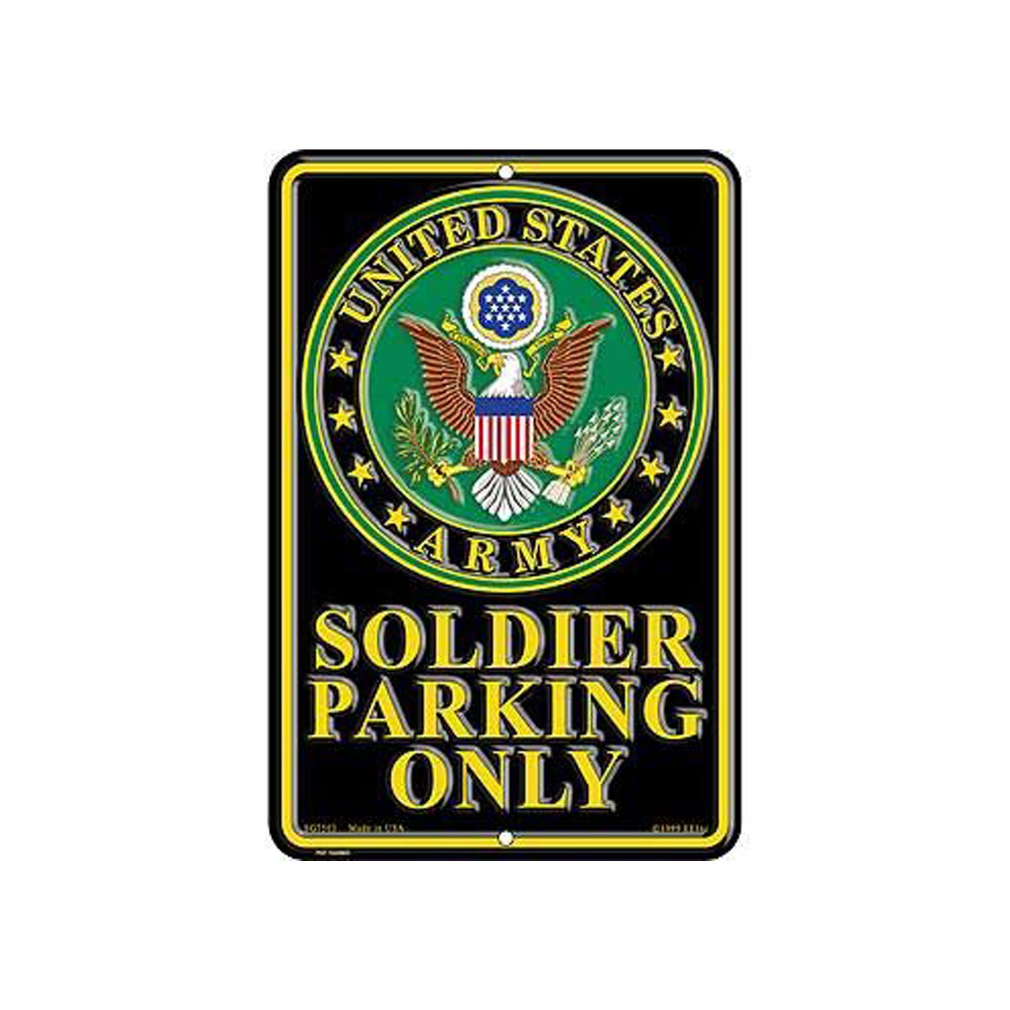 8&#39;&#39;x12&#39;&#39; U.S. Army Aluminum Parking Sign / Wall Decor, Soldier Parking Only Sign, US Army Parking Sign for garage, driveway, parking spot