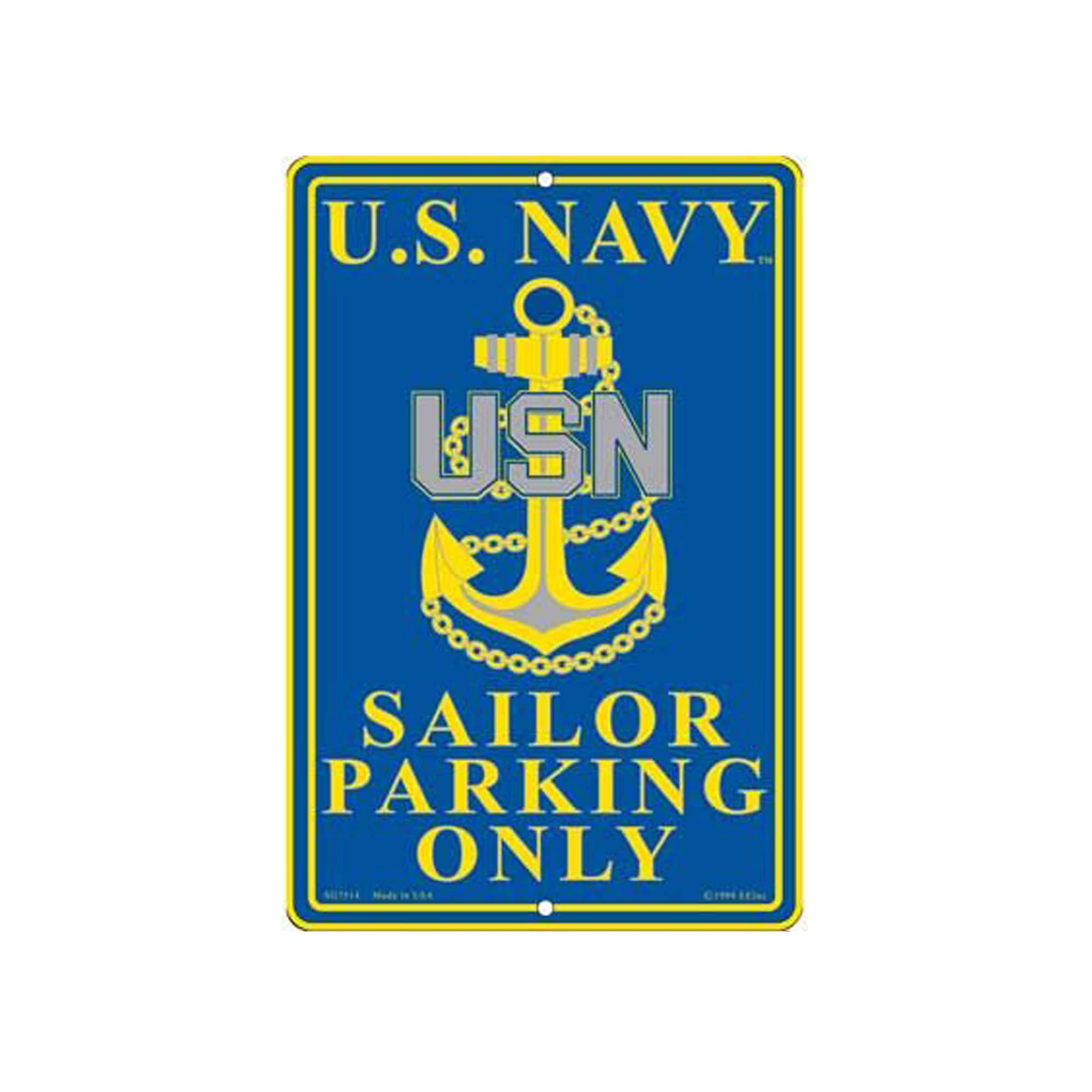 8&#39;&#39;x12&#39;&#39; U.S. Navy Aluminum Parking Sign / Wall Decor, Sailor Parking Only Sign, US Navy Parking Sign for garage, driveway, parking spot