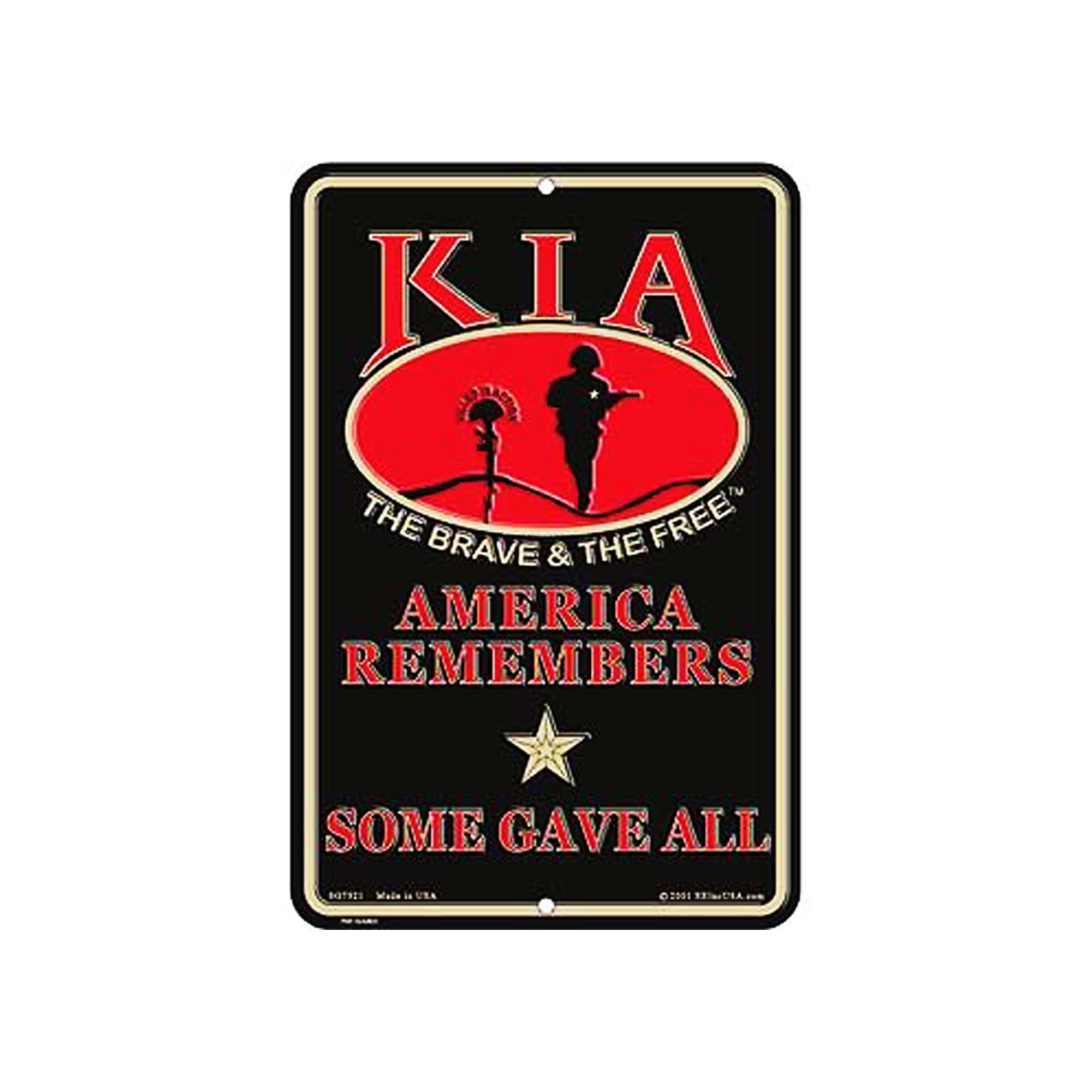 8&#39;&#39;x12&#39;&#39; KIA Aluminum Sign / Wall Decor / Wall Hanging, KIA America Remembers, Killed in Action - KIA Sign for home, office, garage, mancave