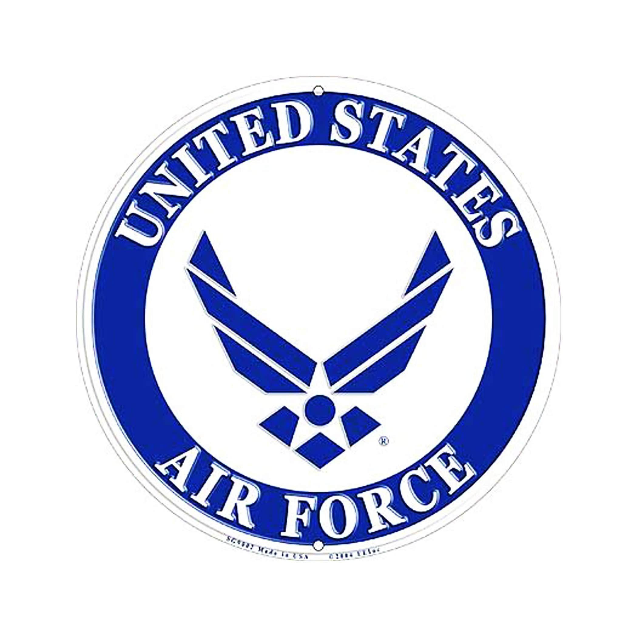 12&#39;&#39; U.S. Air Force Aluminum Round Sign / Wall Decor / Wall Hanging, US Air Force Circle Sign, USAF Wall Decoration for home, office, garage