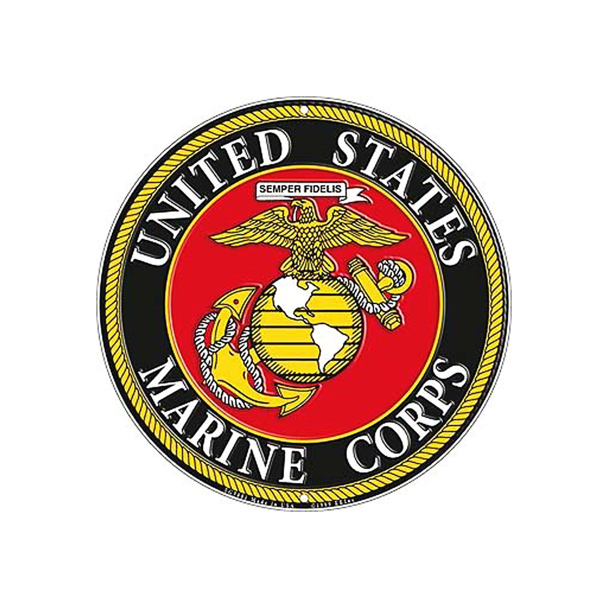 12&#39;&#39; U.S. Marine Corps Aluminum Round Sign / Wall Decor / Wall Hanging, US Marines Circle Sign, USMC Wall Decoration for home and office