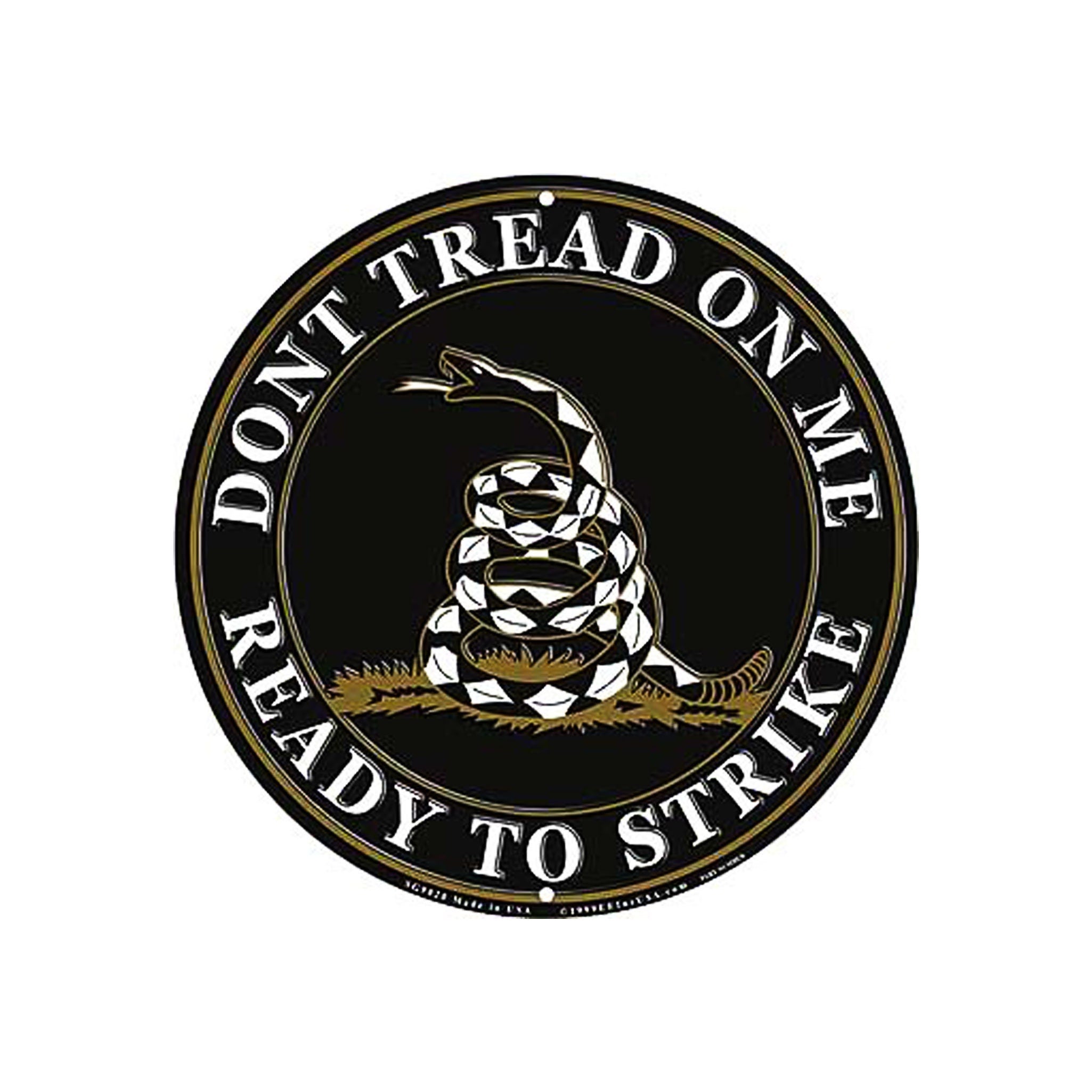 12&#39;&#39; Gadsden Flag Aluminum Round Sign / Wall Decor / Wall Hanging, Dont Tread on Me Circle Sign, Rattlesnake Ready to Strike Wall Decoration