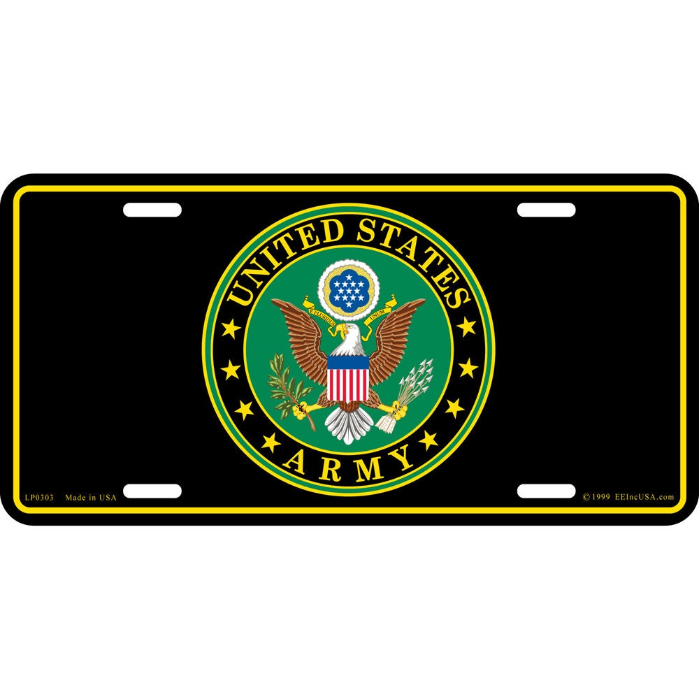 U.S. Army Seal License Plate, 6&#39;&#39;x12&#39;&#39; U.S. Army License Plate, US Army Old Logo License Plate, United States Army License Plate, Army plate