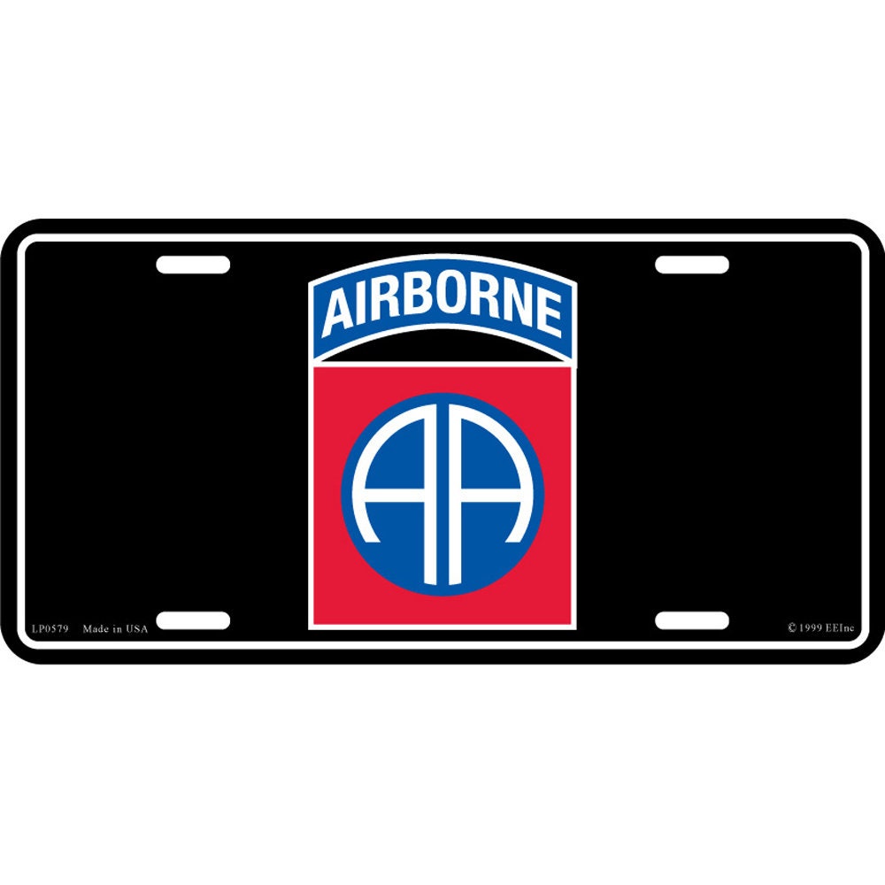 U.S. Army 82nd Airborne Division License Plate, 6&#39;&#39;x12&#39;&#39; All American Division License Plate, 82nd Airborne License Plate, 82nd A/B Plate