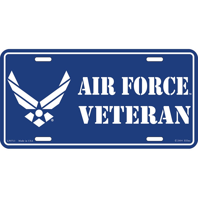 U.S. Air Force Veteran License Plate, 6&#39;&#39;x12&#39;&#39; US Air Force Veteran License Plate, Aluminum US Air Force Veteran License Plate, USAF Plates