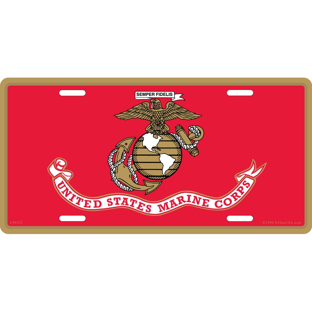 U.S. Marines Eagle Globe and Anchor License Plate, 6&#39;&#39;x12&#39;&#39; U.S. Marine Corps License Plate, USMC License Plate, Marines License Plate Sign