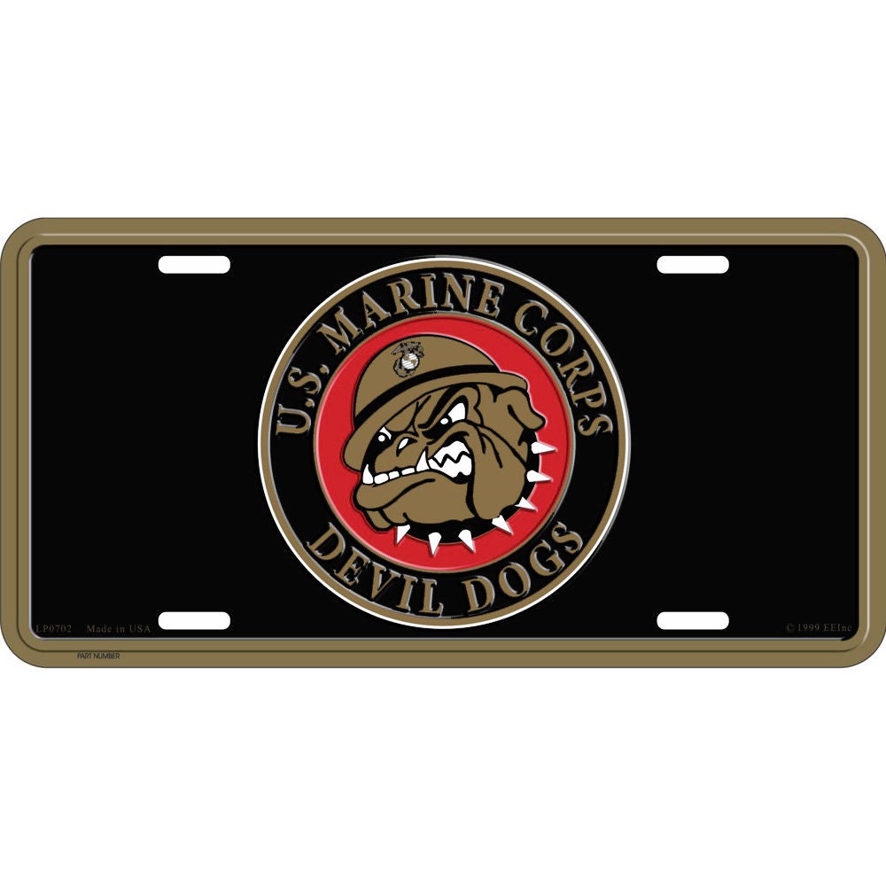 U.S. Marine Corps Devil Dogs License Plate, 6&#39;&#39;x12&#39;&#39; US Marine Corps License Plate, USMC License Plate, Retired, Veteran, License Plate